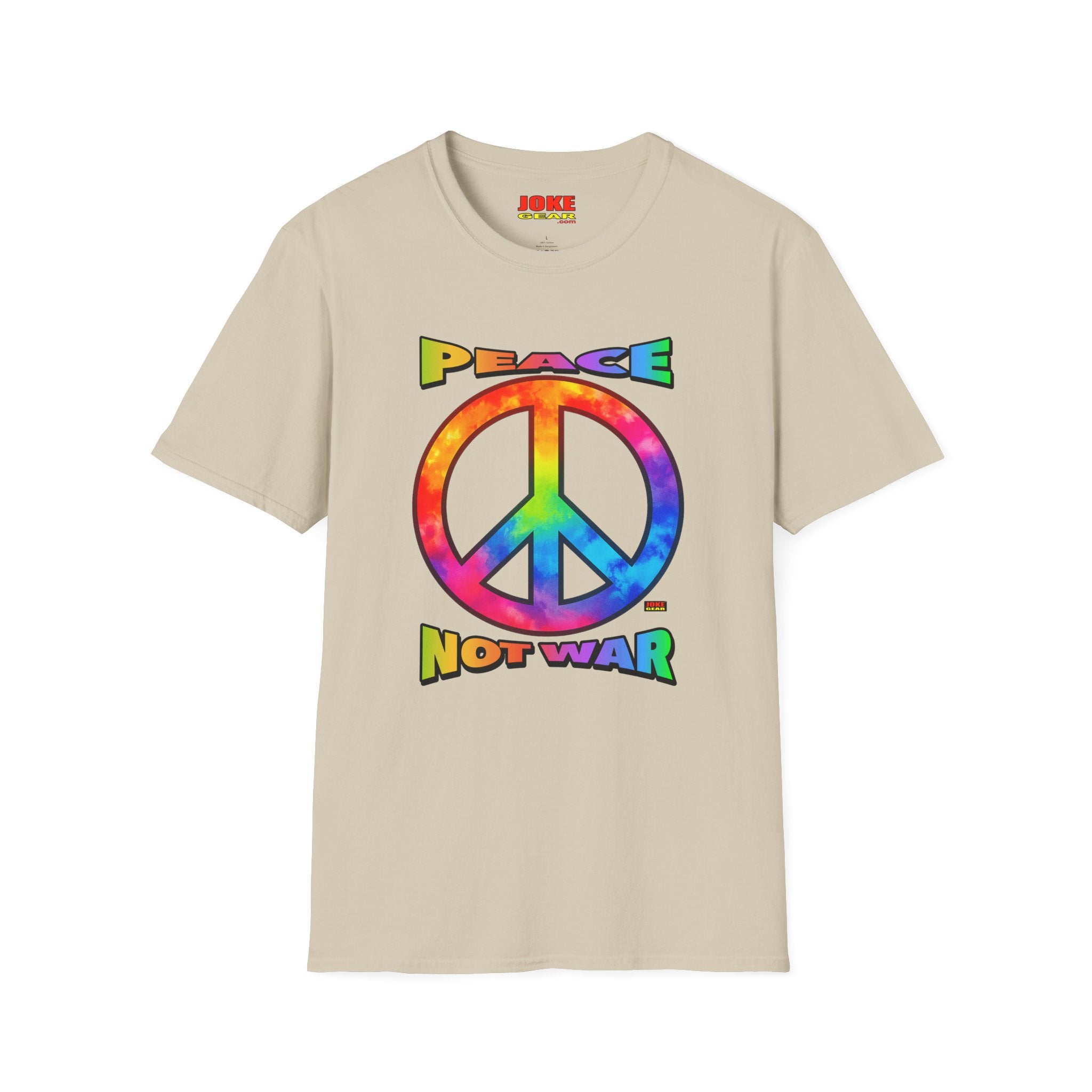 Peace NOT War T-Shirt — Tie-Dye Peace Symbol Retro Graphic Tee