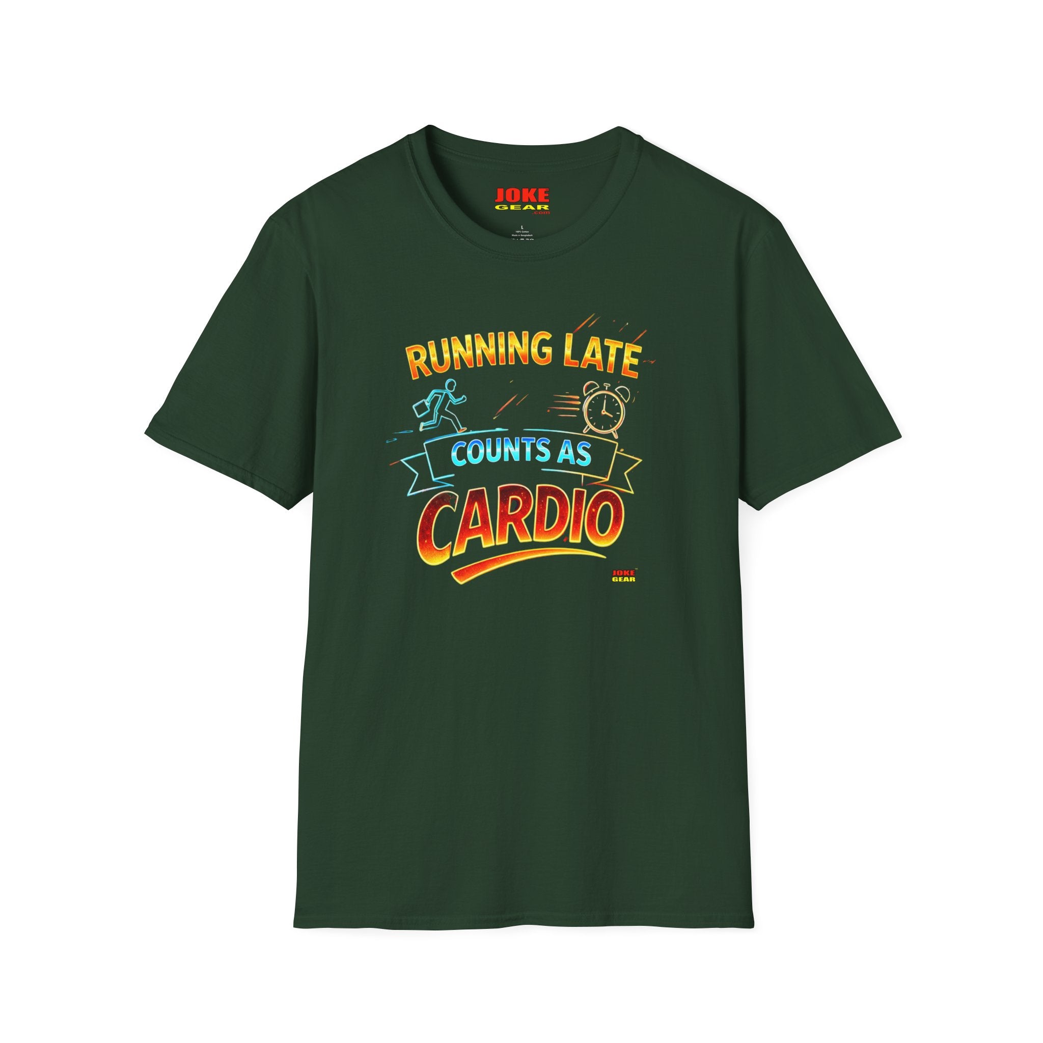 Running Late Counts As Cardio T-Shirt — Funny Fitness Graphic Tee