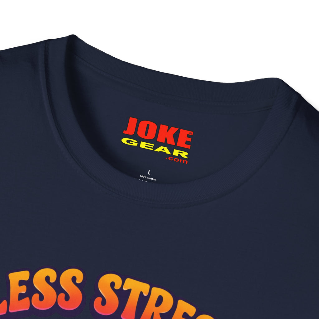 Less Stress More Groovy T-Shirt — Retro Peace Sign Hippie Tee