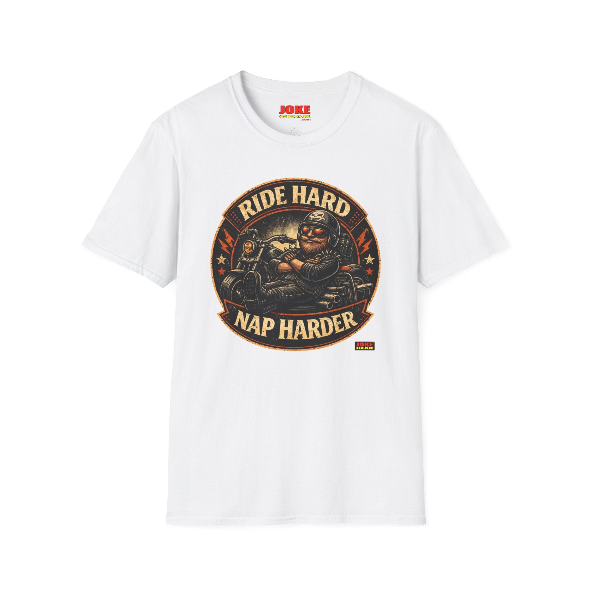 Ride Hard Nap Harder T-Shirt — Vintage Motorcycle Biker Tee