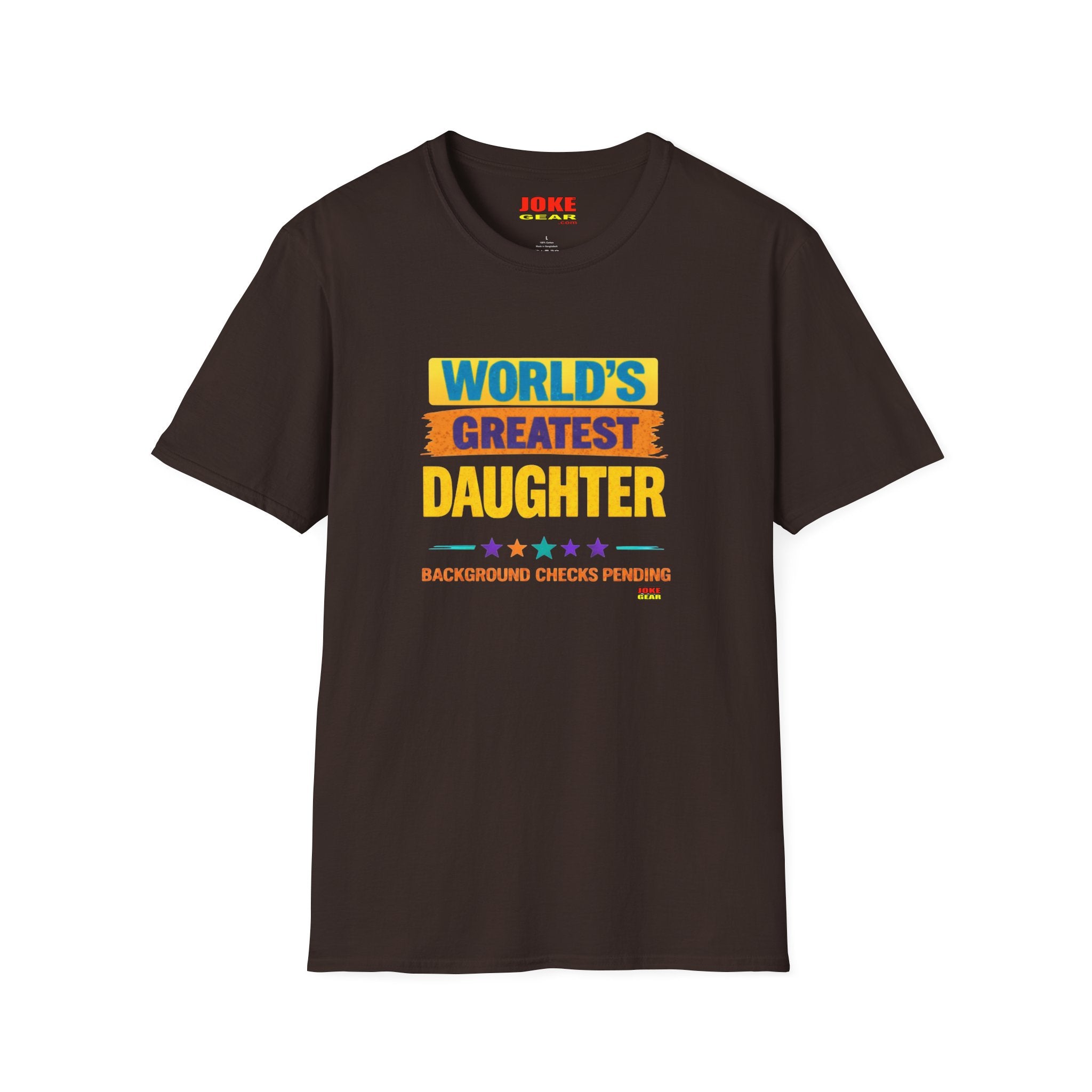 "World's Greatest Daughter" Colorful Retro Pride Tee (Background Checks Pending)