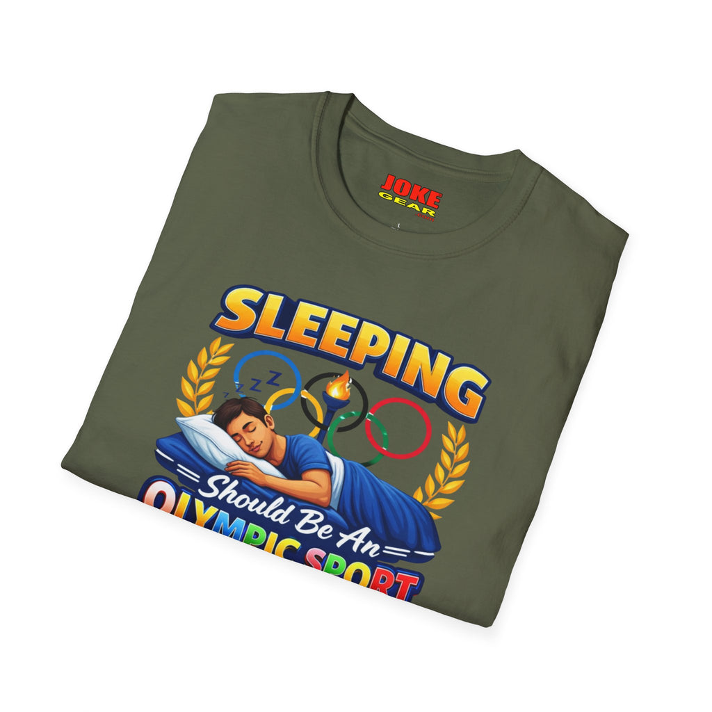 T-Shirt — "Sleeping Should Be An Olympic Sport" Funny Sleep Lover Tee