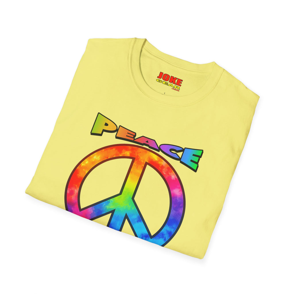 Peace Tie-Dye Graphic T-Shirt — "Peace: Cheaper Than Therapy" Retro Hippie Tee