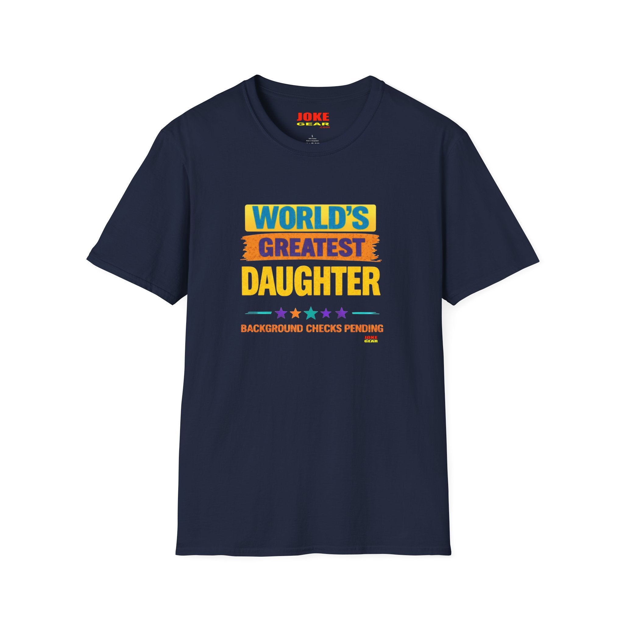 "World's Greatest Daughter" Colorful Retro Pride Tee (Background Checks Pending)