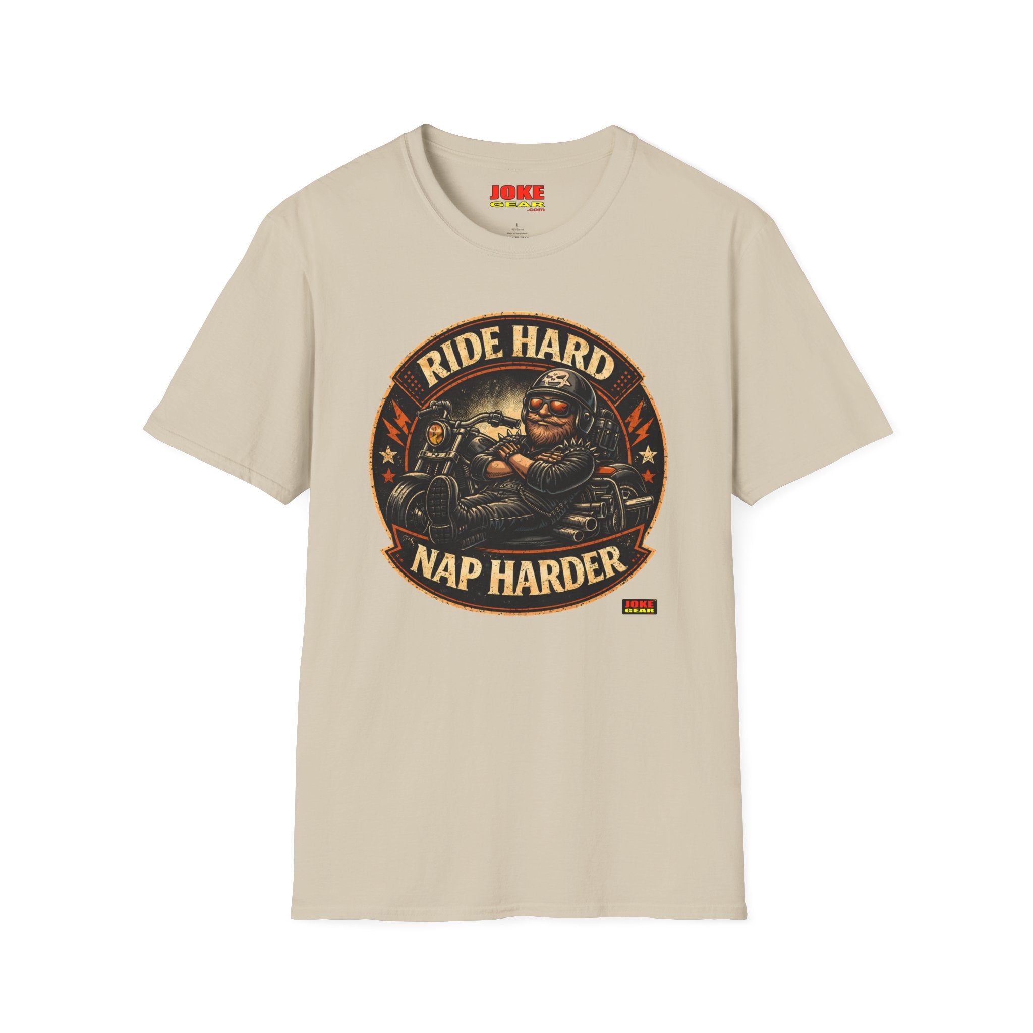 Ride Hard Nap Harder T-Shirt — Vintage Motorcycle Biker Tee