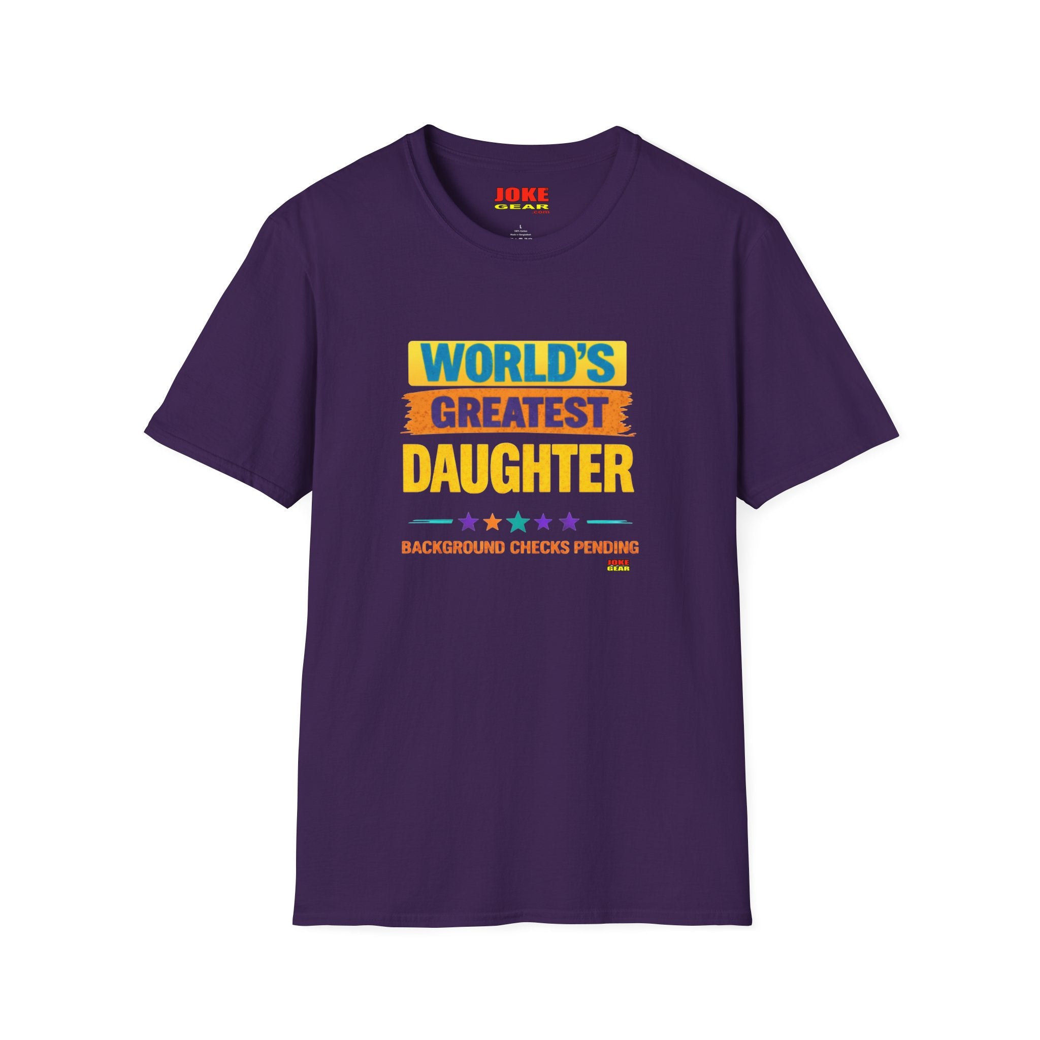 "World's Greatest Daughter" Colorful Retro Pride Tee (Background Checks Pending)