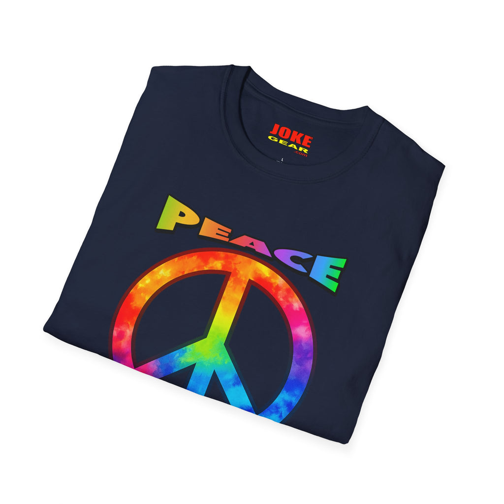 Peace NOT War T-Shirt — Tie-Dye Peace Symbol Retro Graphic Tee