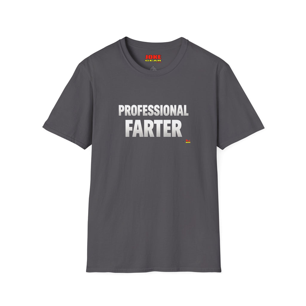 Professional Farter T-Shirt — Subtle White Text Tee for Fans & Gift