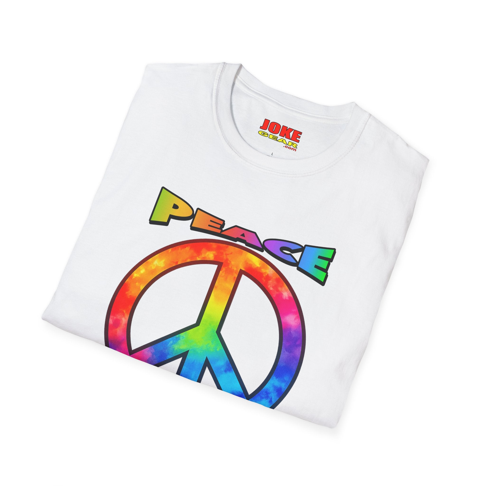 Peace NOT War T-Shirt — Tie-Dye Peace Symbol Retro Graphic Tee