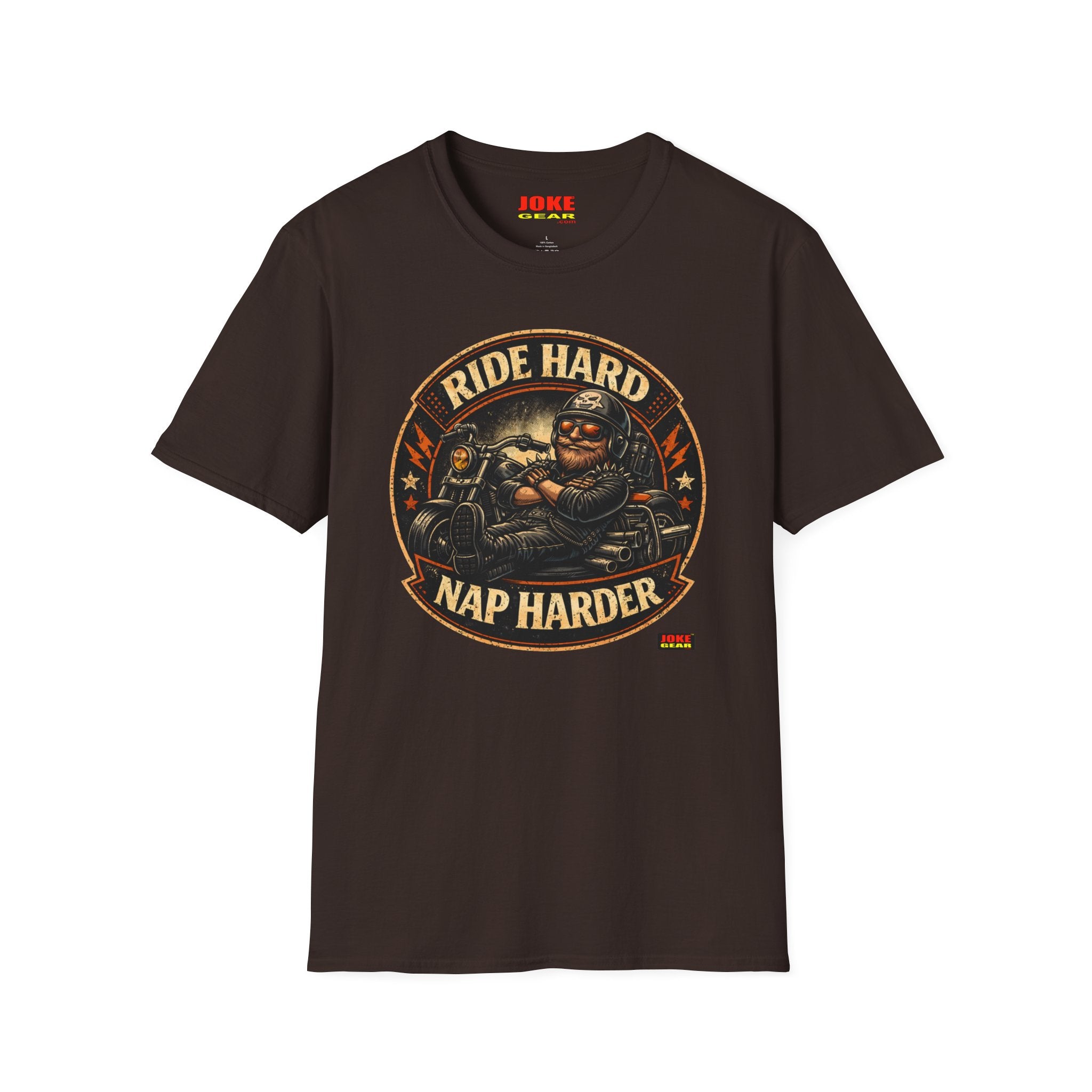 Ride Hard Nap Harder T-Shirt — Vintage Motorcycle Biker Tee