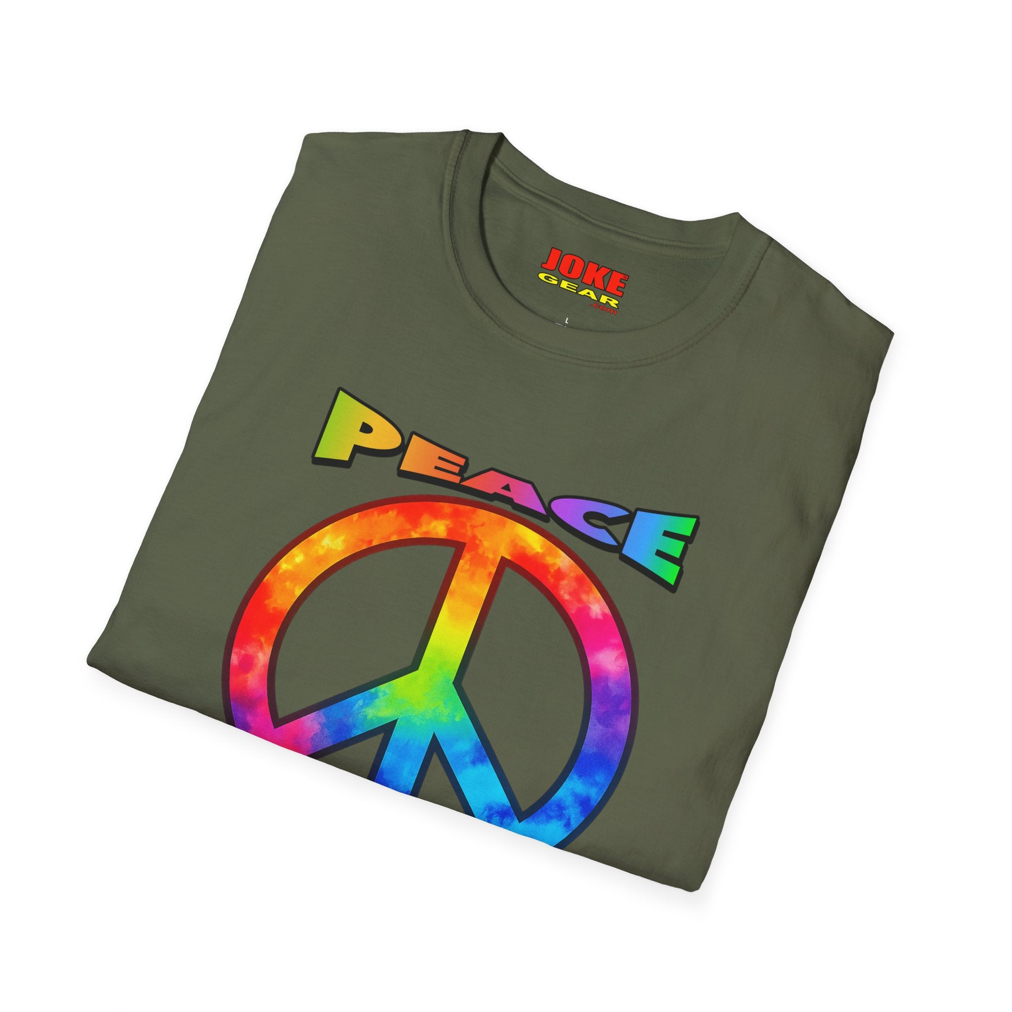 Peace Tie-Dye Graphic T-Shirt — "Peace: Cheaper Than Therapy" Retro Hippie Tee