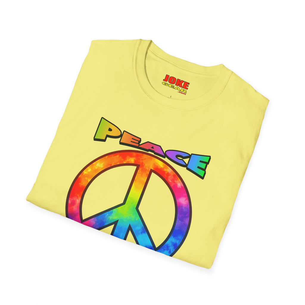 Peace NOT War T-Shirt — Tie-Dye Peace Symbol Retro Graphic Tee