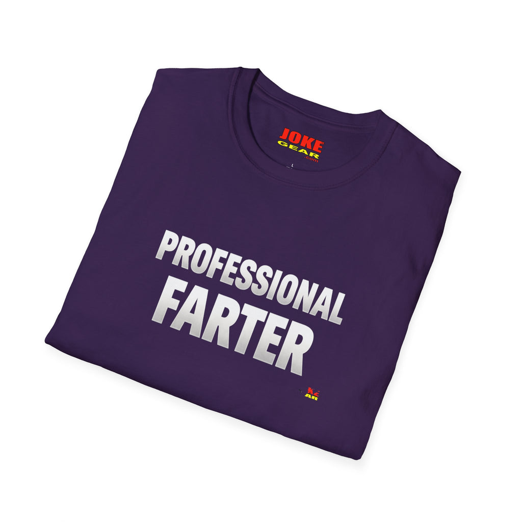 Professional Farter T-Shirt — Subtle White Text Tee for Fans & Gift
