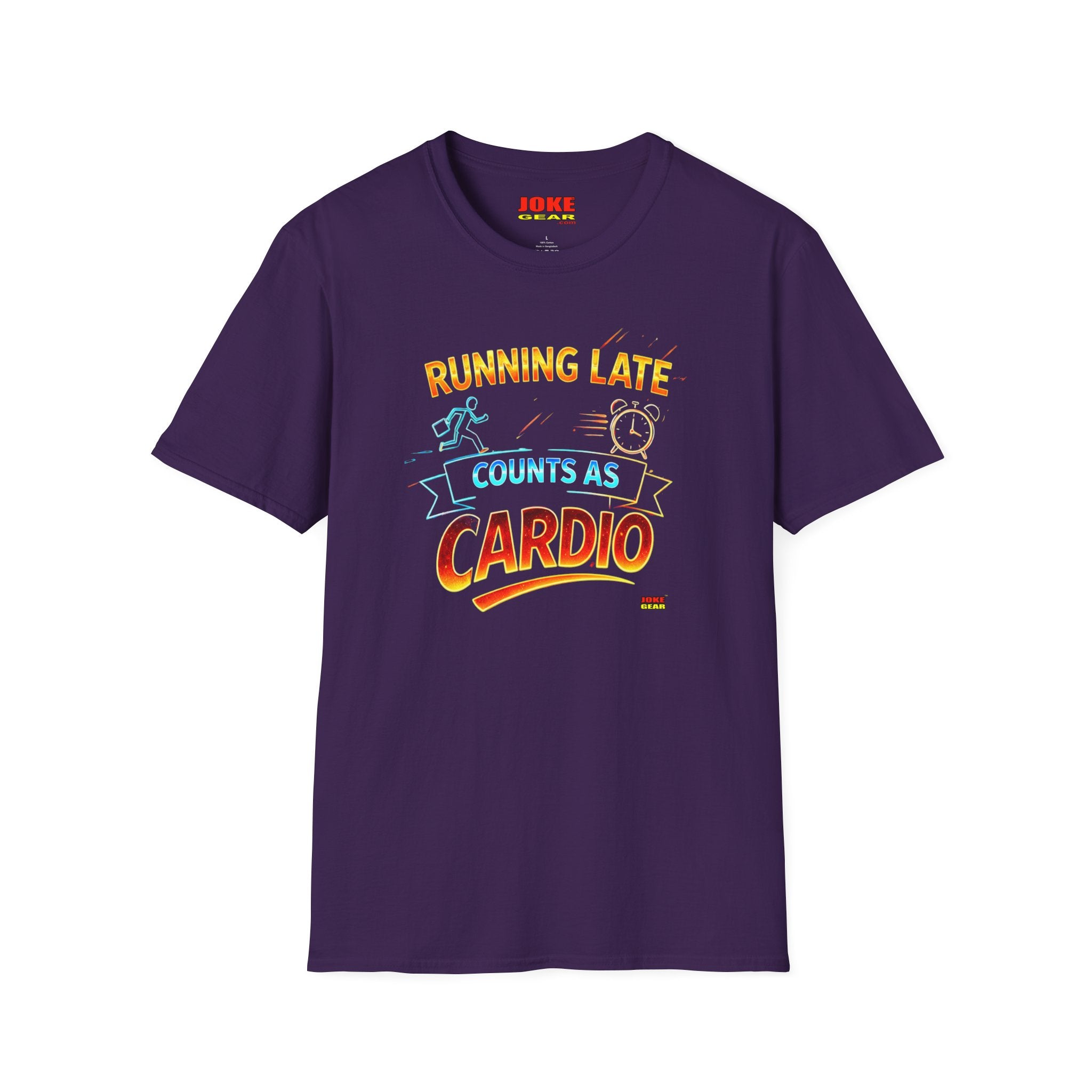 Running Late Counts As Cardio T-Shirt — Funny Fitness Graphic Tee
