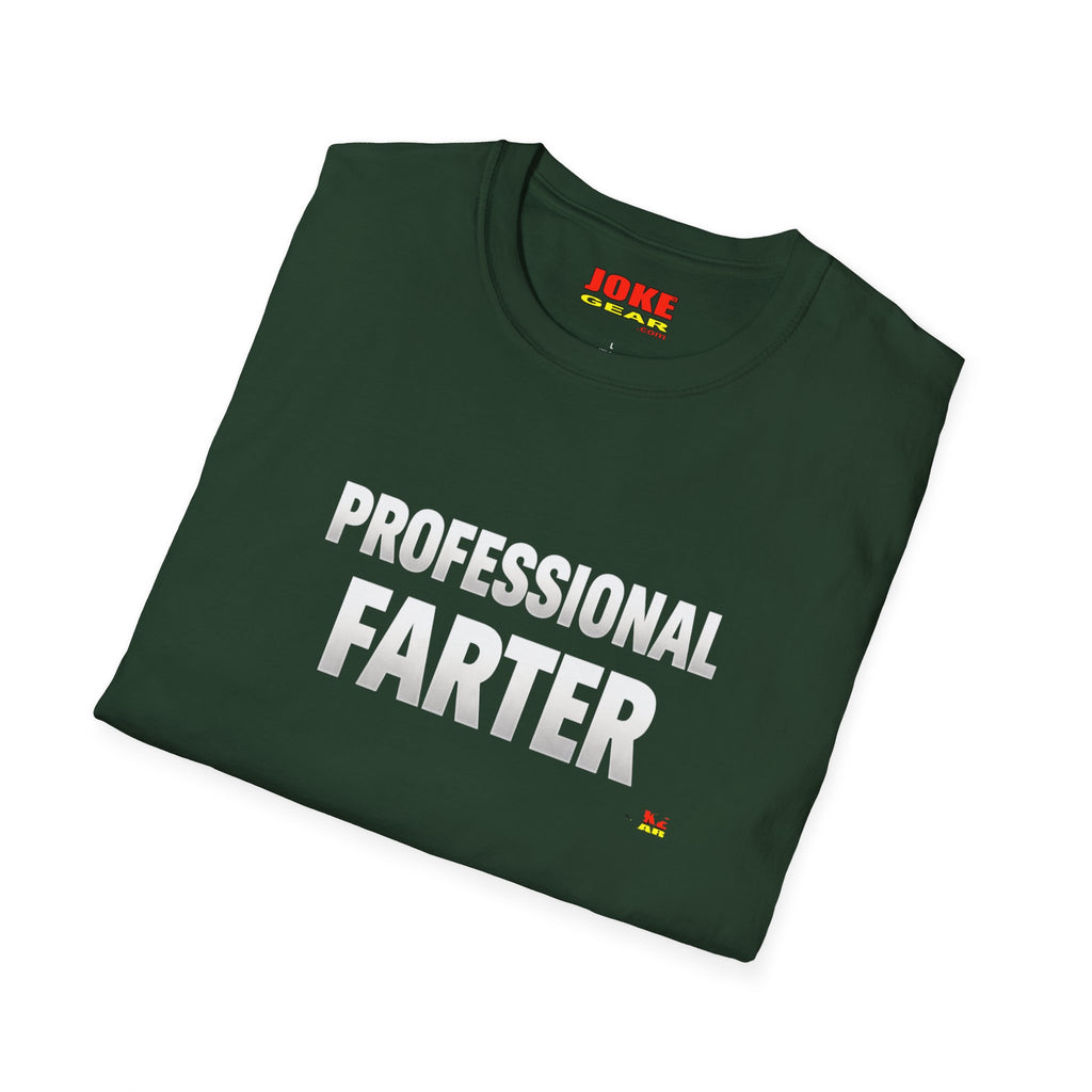 Professional Farter T-Shirt — Subtle White Text Tee for Fans & Gift