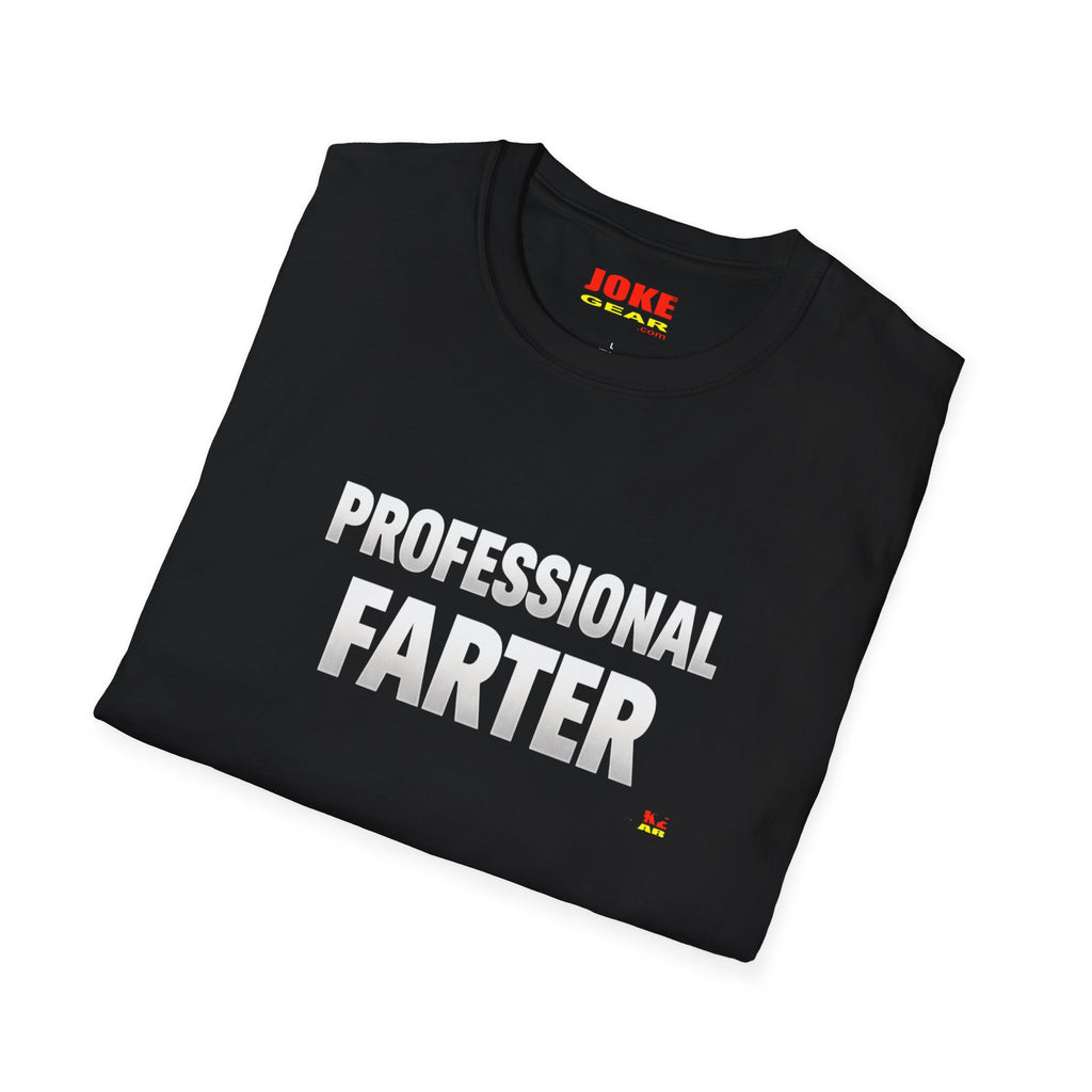 Professional Farter T-Shirt — Subtle White Text Tee for Fans & Gift