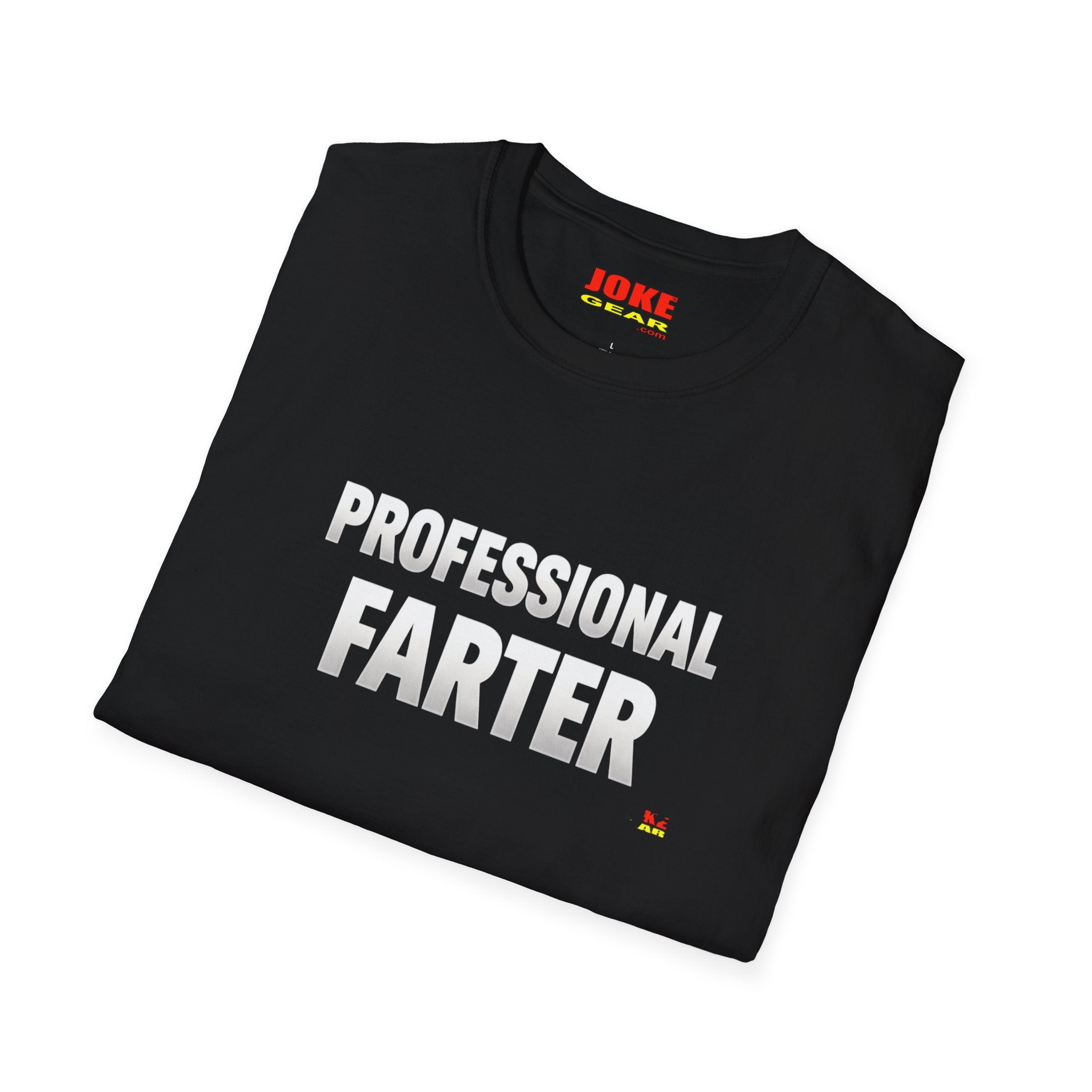 Professional Farter T-Shirt — Subtle White Text Tee for Fans & Gift