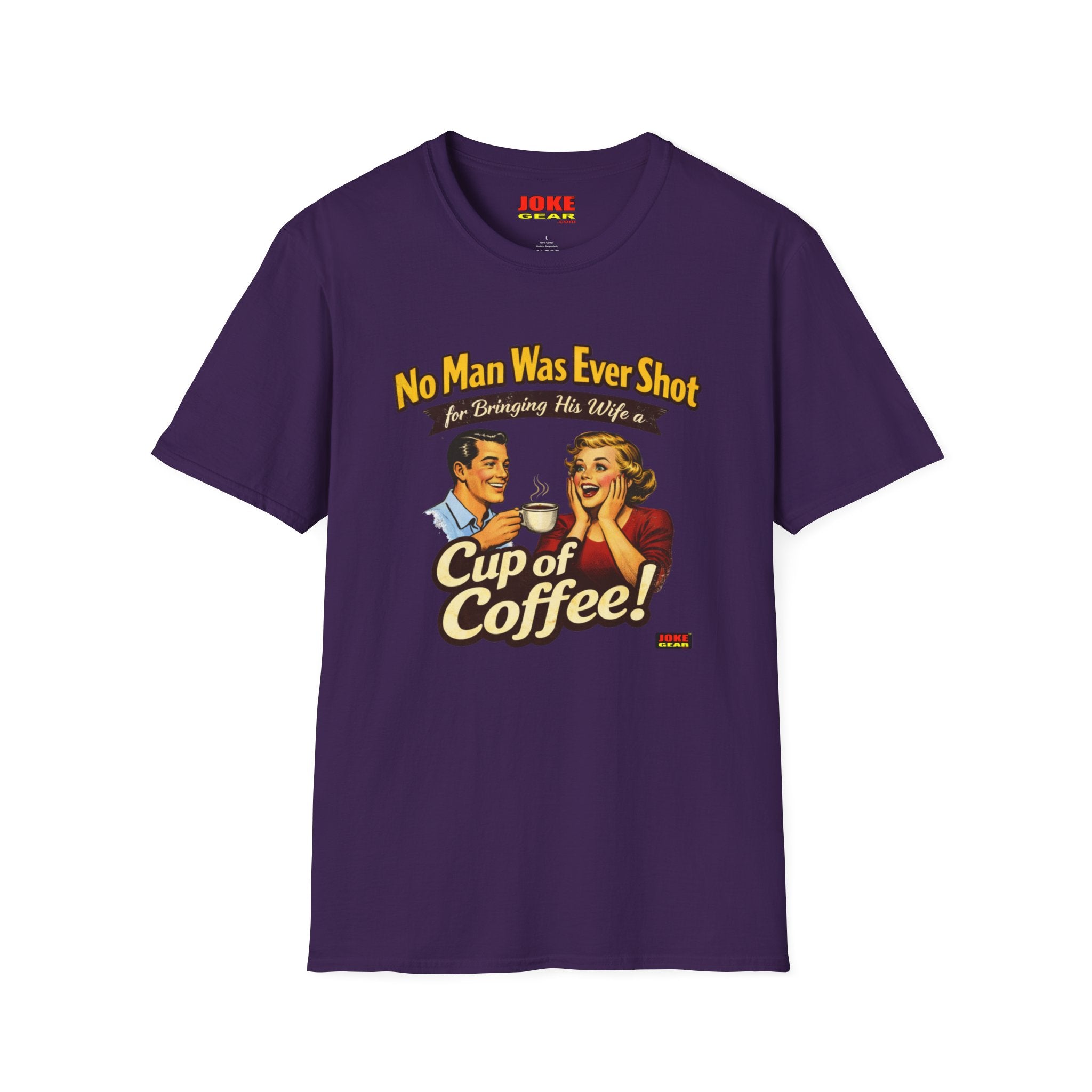 No Man was Ever Shot (Comedy T-Shirt) by a sling-shot with a "paper ball" of course.