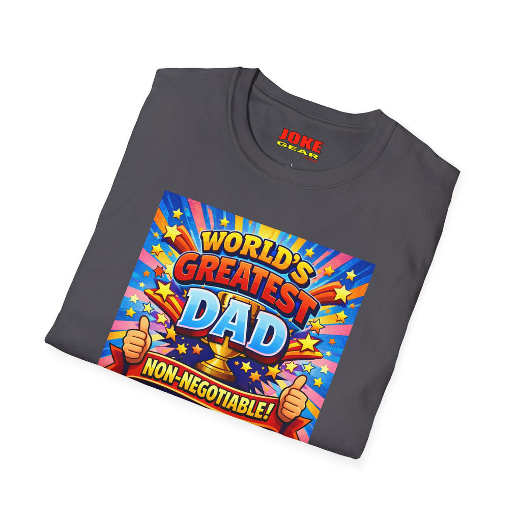 World's Greatest Dad T-Shirt — "Non-Negotiable" Retro Comic Design