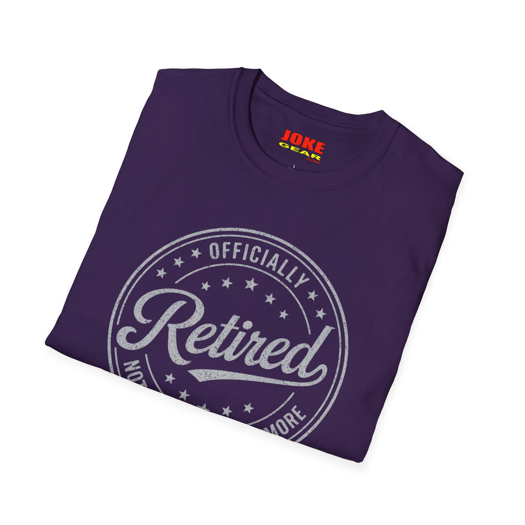 Retired Badge T-Shirt — "Officially Retired" Funny Retirement Tee