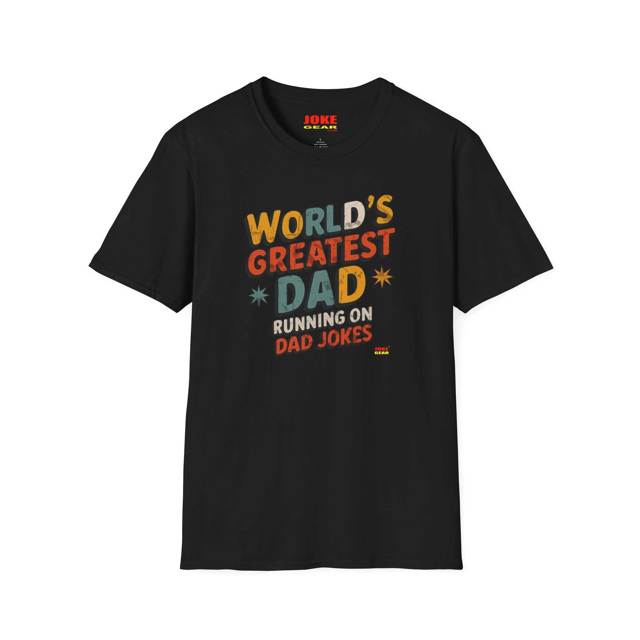 World's Greatest Dad T-Shirt — Running on Dad Jokes Vintage Graphic Tee