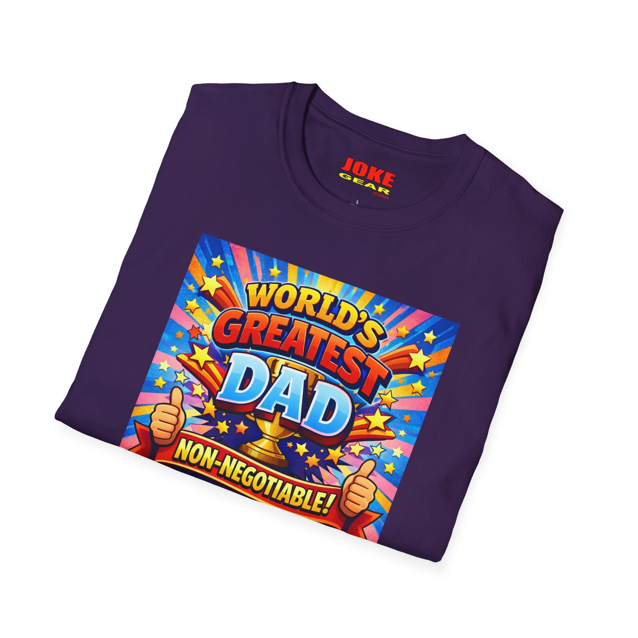 World's Greatest Dad T-Shirt — "Non-Negotiable" Retro Comic Design