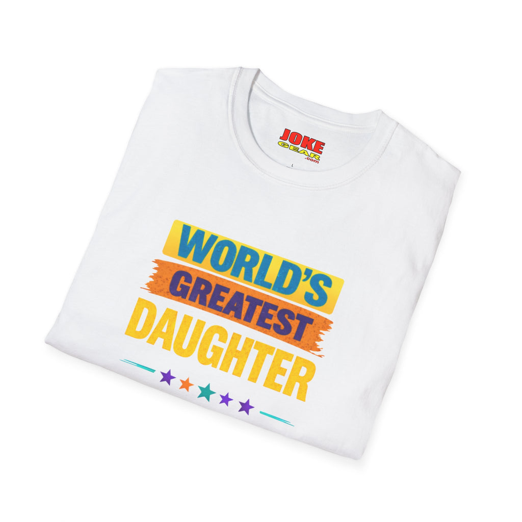"World's Greatest Daughter" Colorful Retro Pride Tee (Background Checks Pending)