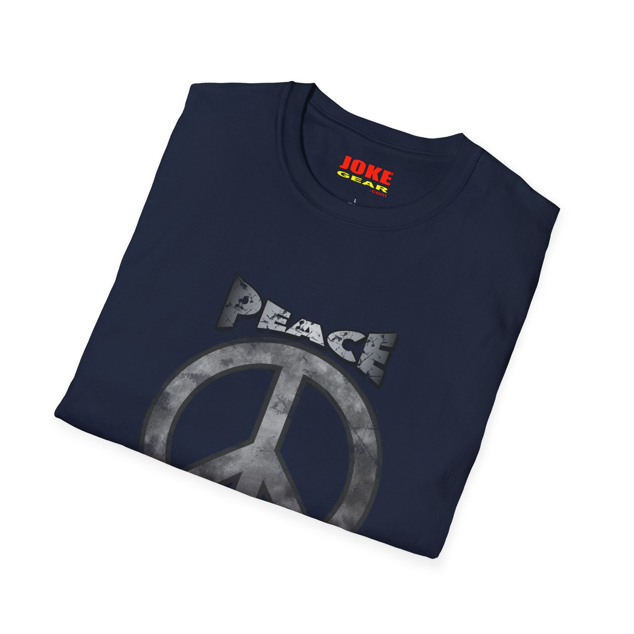 Peace NOT War T-Shirt — Distressed Camo Peace Sign Graphic Tee