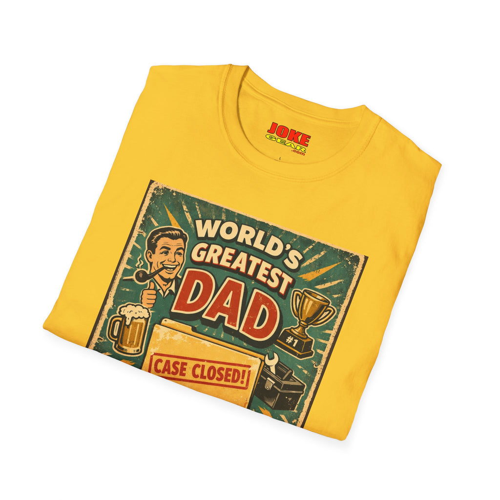 World's Greatest Dad T-Shirt – 'Case Closed' Vintage Dad Tee