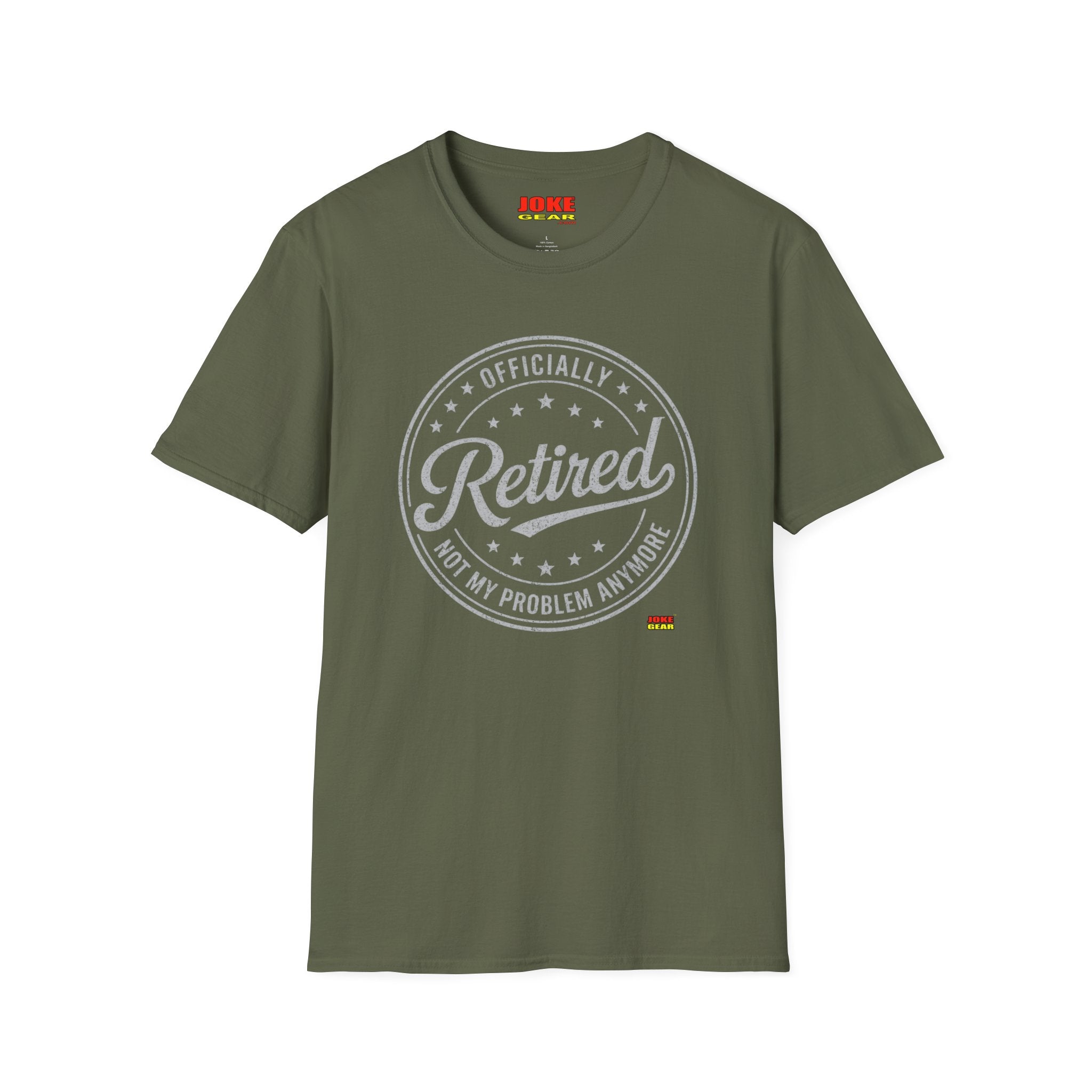 Retired Badge T-Shirt — "Officially Retired" Funny Retirement Tee