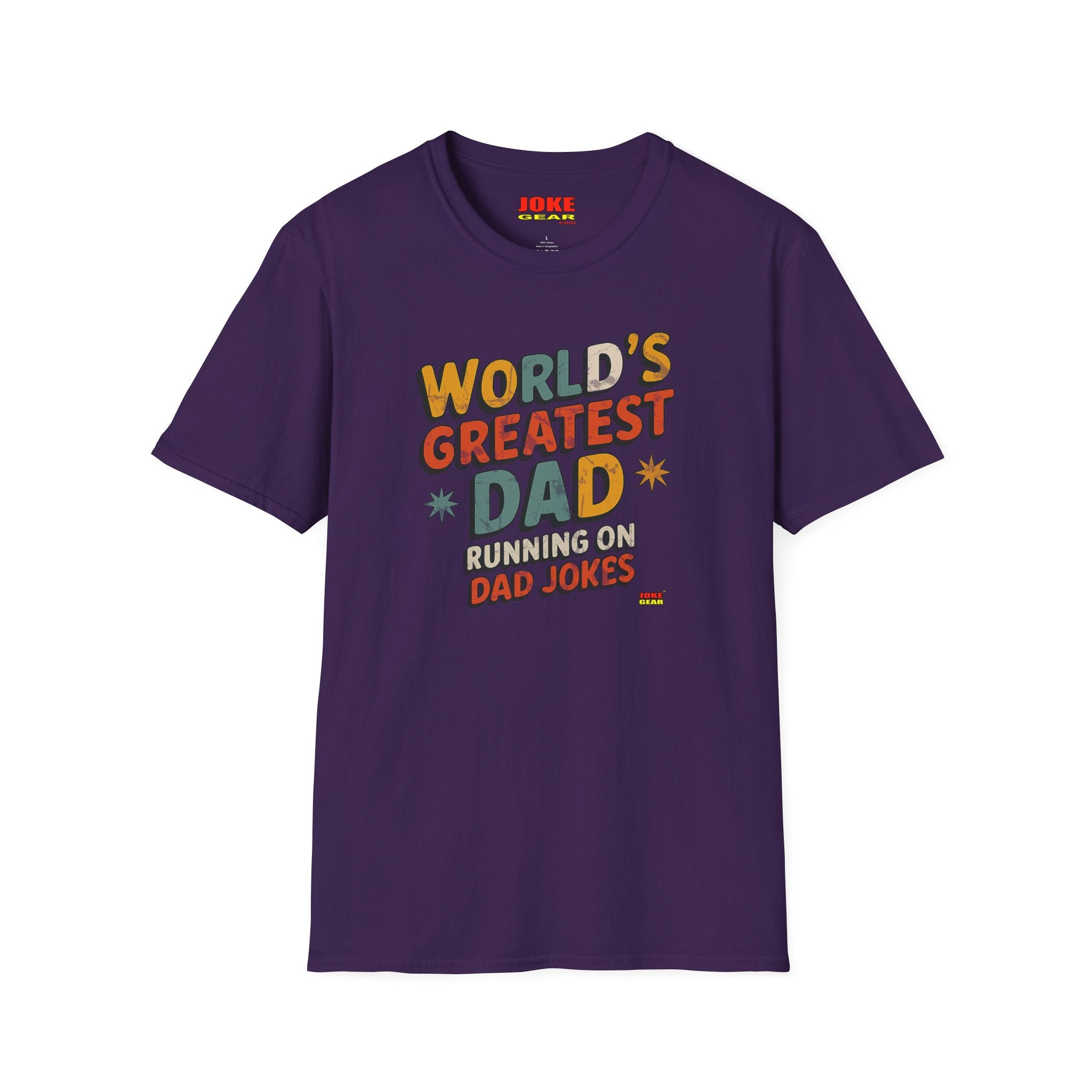 World's Greatest Dad T-Shirt — Running on Dad Jokes Vintage Graphic Tee