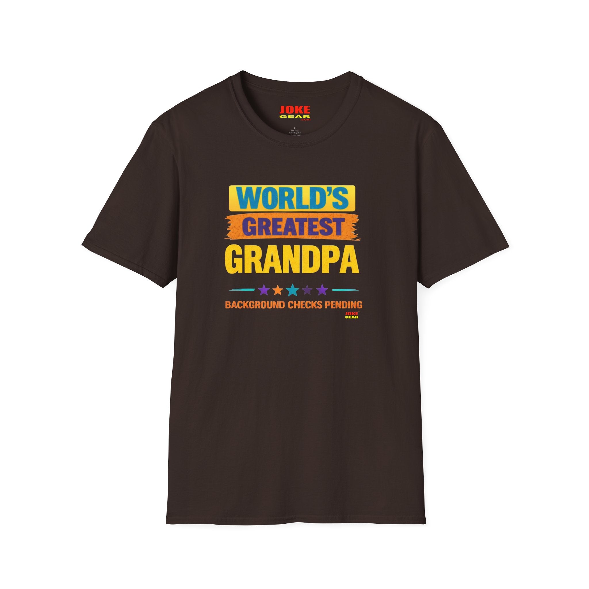 World's Greatest Grandpa T-Shirt — Funny "Background Checks Pending" Gift