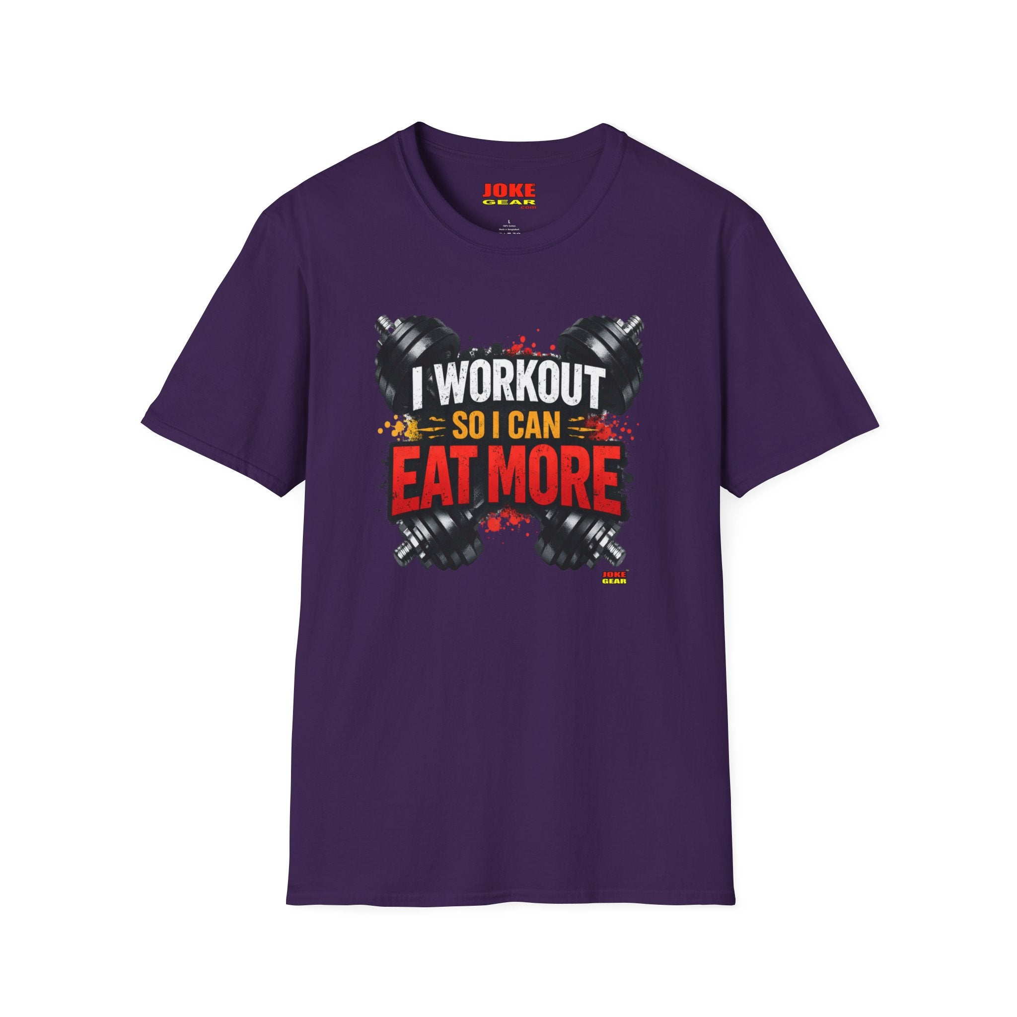 Workout T-Shirt — "I Workout So I Can Eat More" Funny Gym Tee