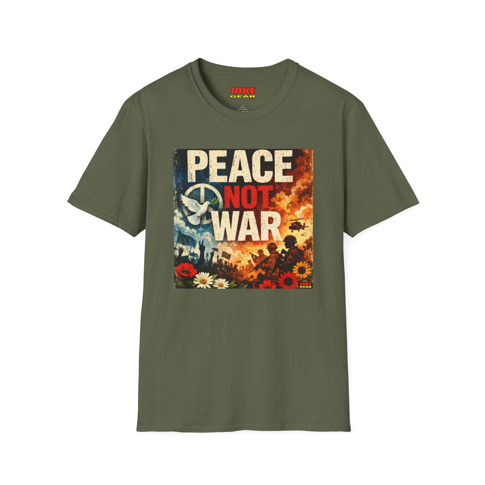 Peace Not War T-Shirt — Vintage Peace Sign Floral Graphic Tee