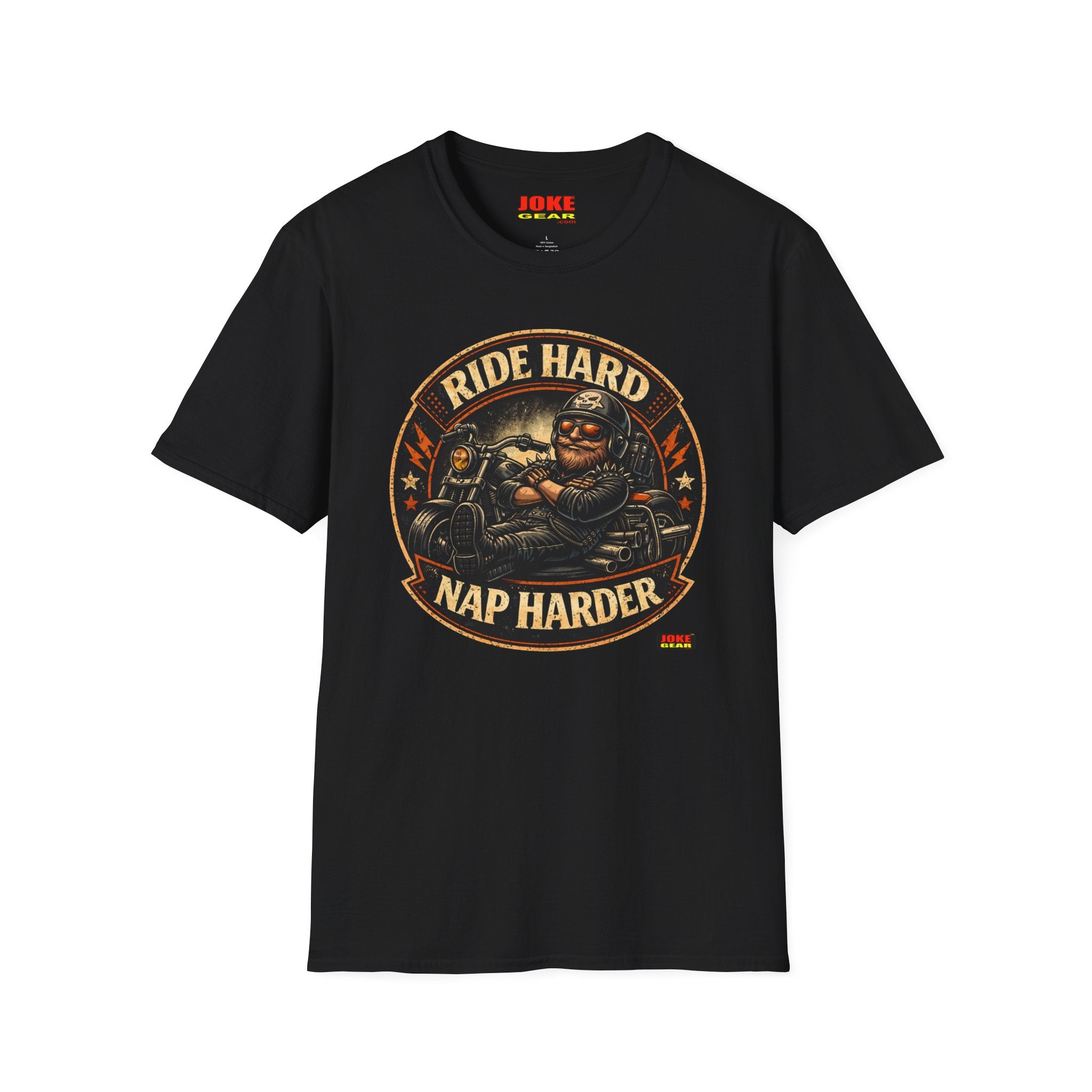 Ride Hard Nap Harder T-Shirt — Vintage Motorcycle Biker Tee