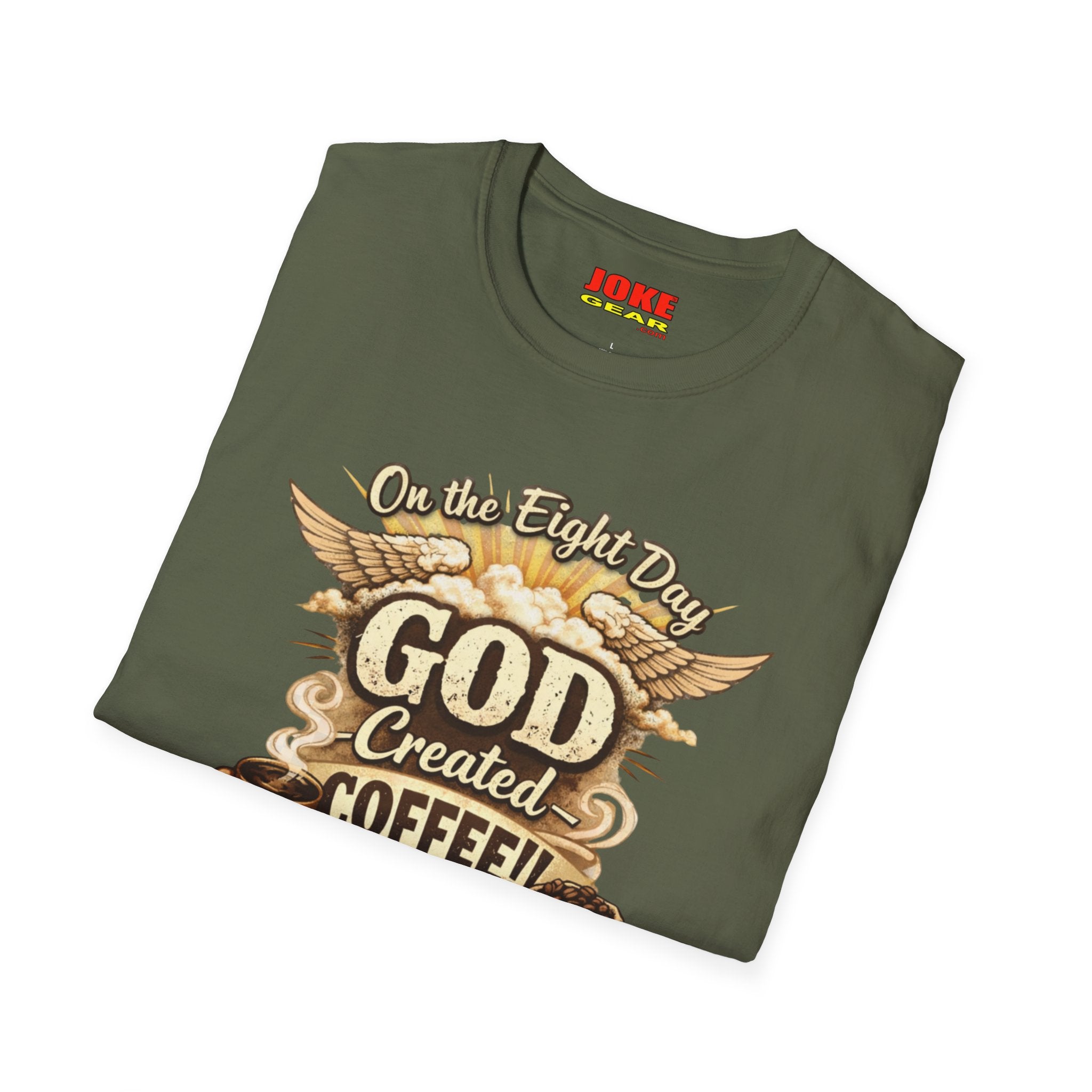 God Created Coffee T-Shirt — Vintage Coffee Lover Tee