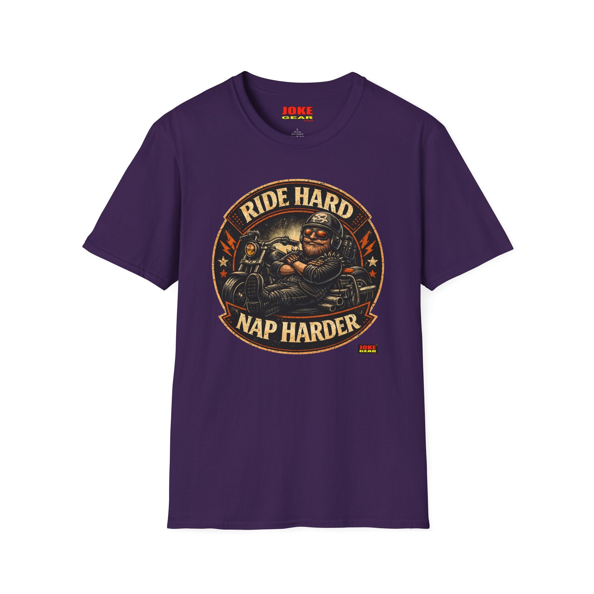 Ride Hard Nap Harder T-Shirt — Vintage Motorcycle Biker Tee