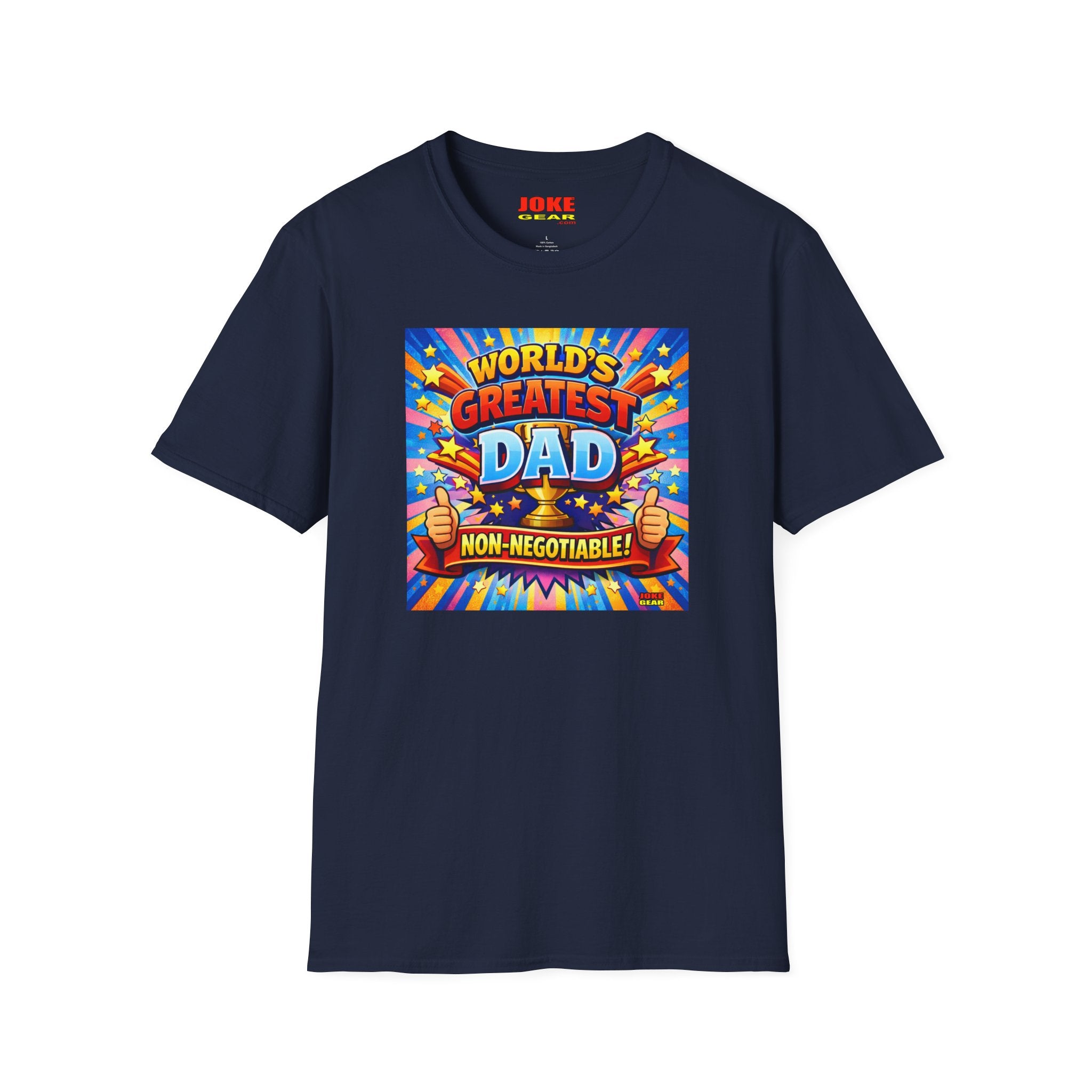 World's Greatest Dad T-Shirt — "Non-Negotiable" Retro Comic Design