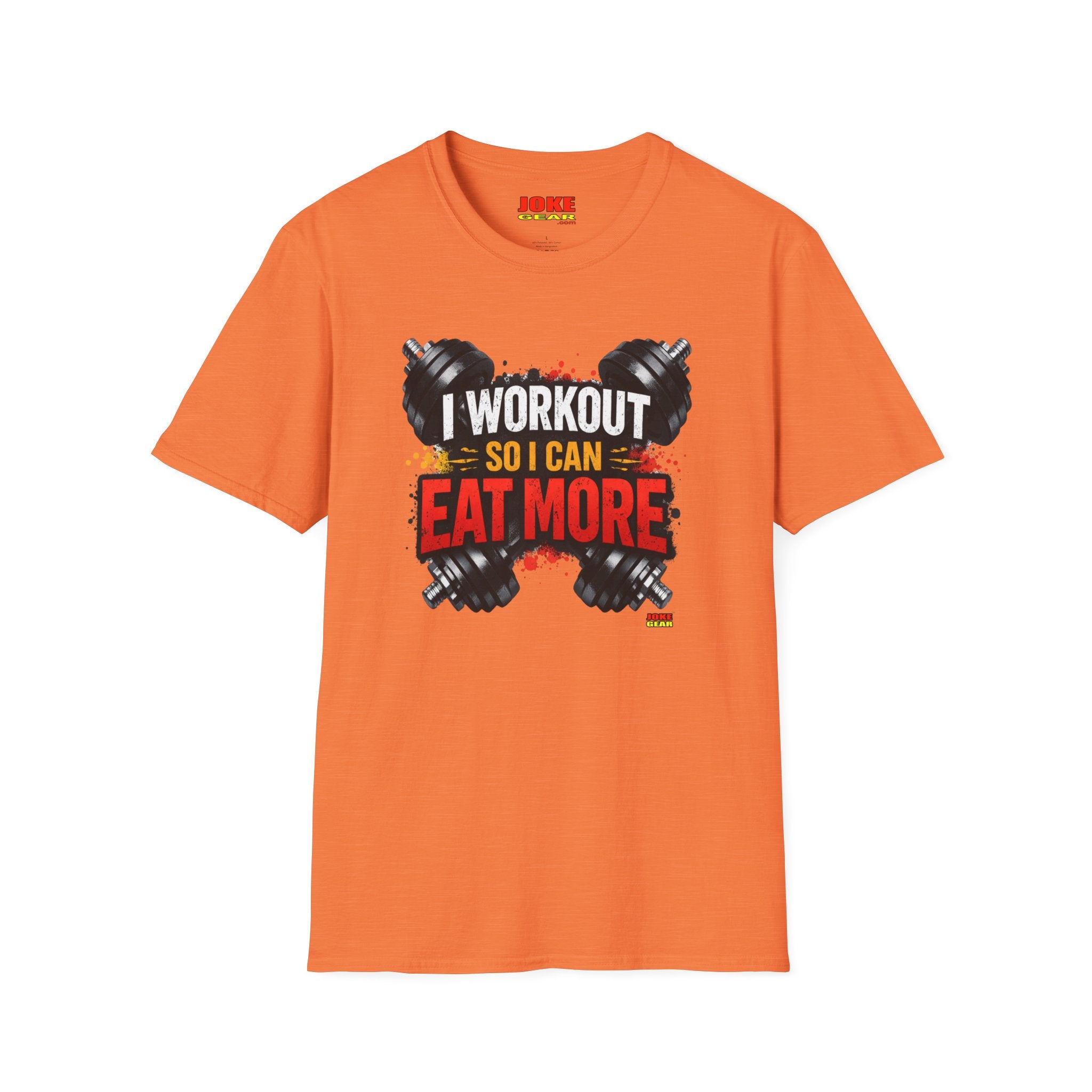 Workout T-Shirt — "I Workout So I Can Eat More" Funny Gym Tee