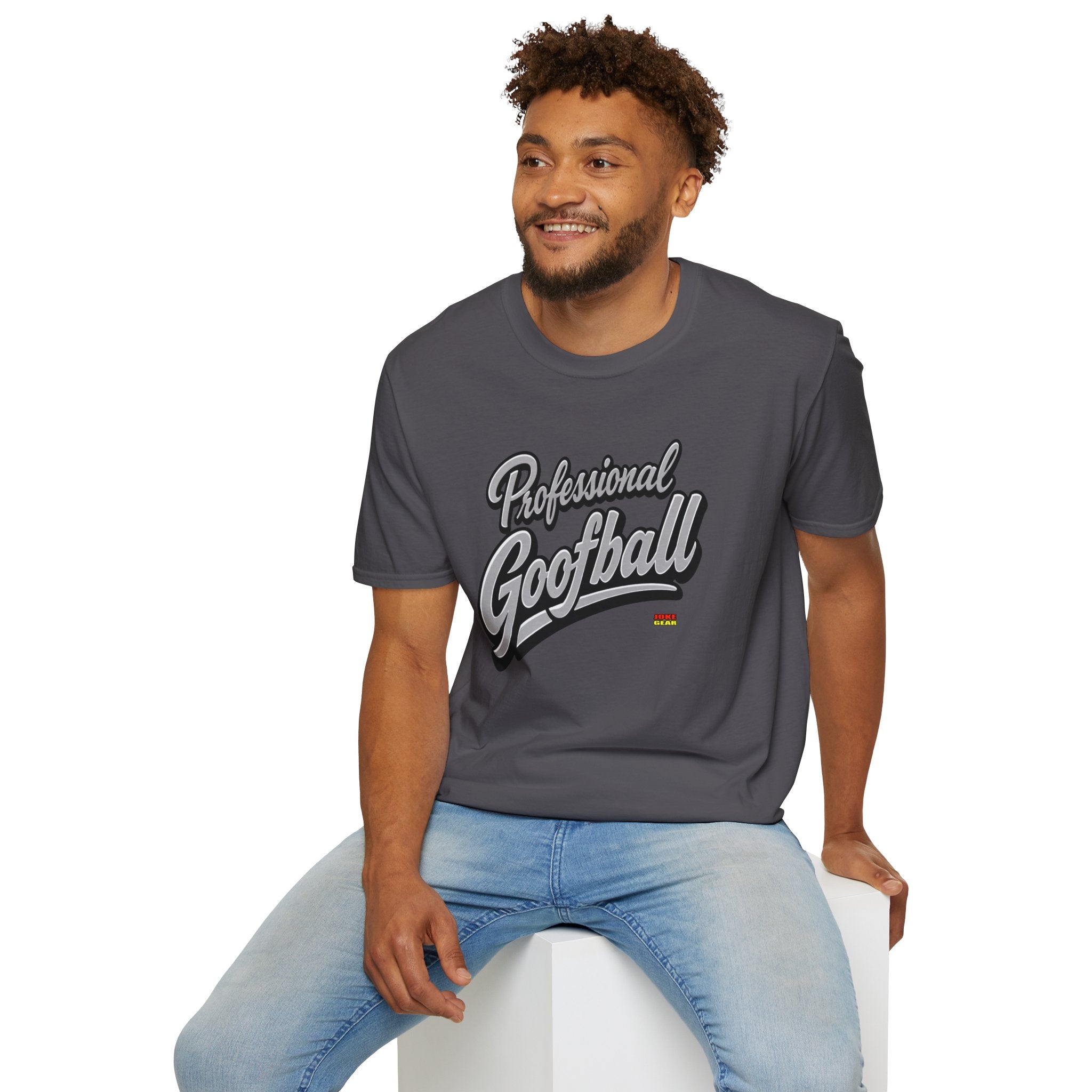 Professional Goofball T-Shirt — Funny Retro Script Tee for Casual Wear