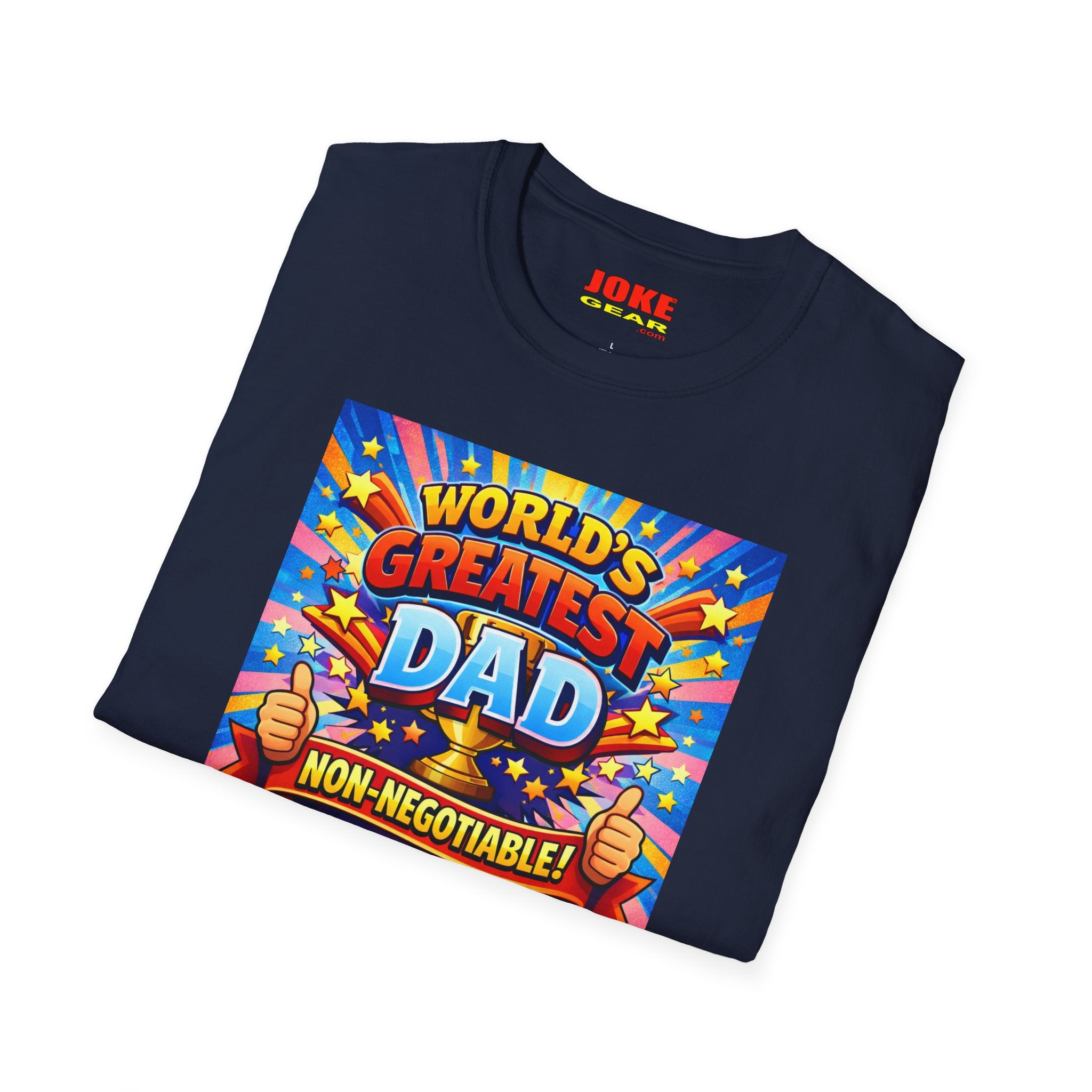 World's Greatest Dad T-Shirt — "Non-Negotiable" Retro Comic Design