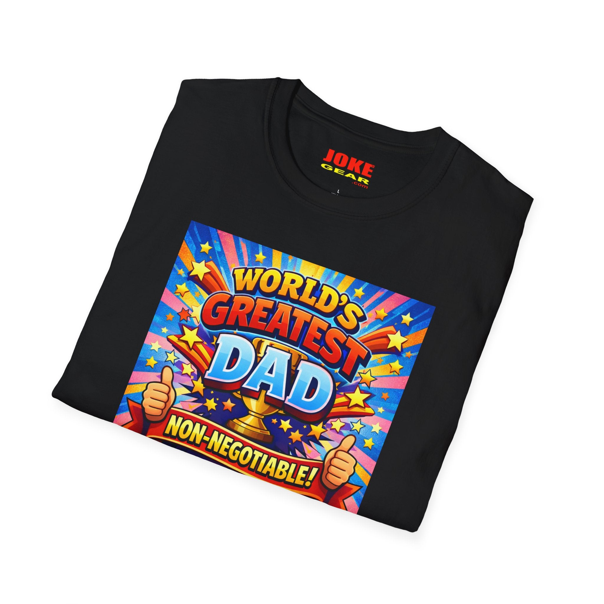 World's Greatest Dad T-Shirt — "Non-Negotiable" Retro Comic Design