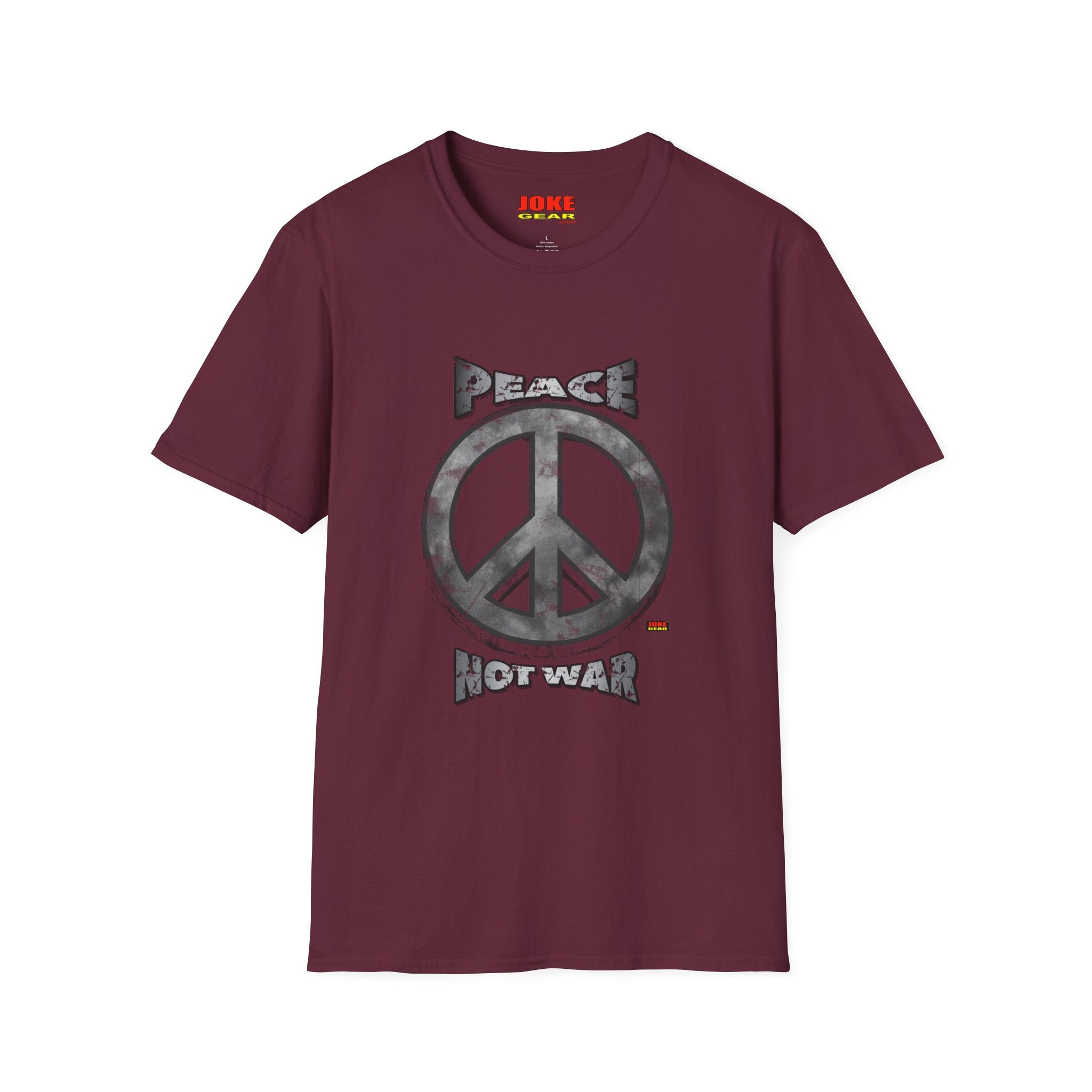Peace NOT War T-Shirt — Distressed Camo Peace Sign Graphic Tee