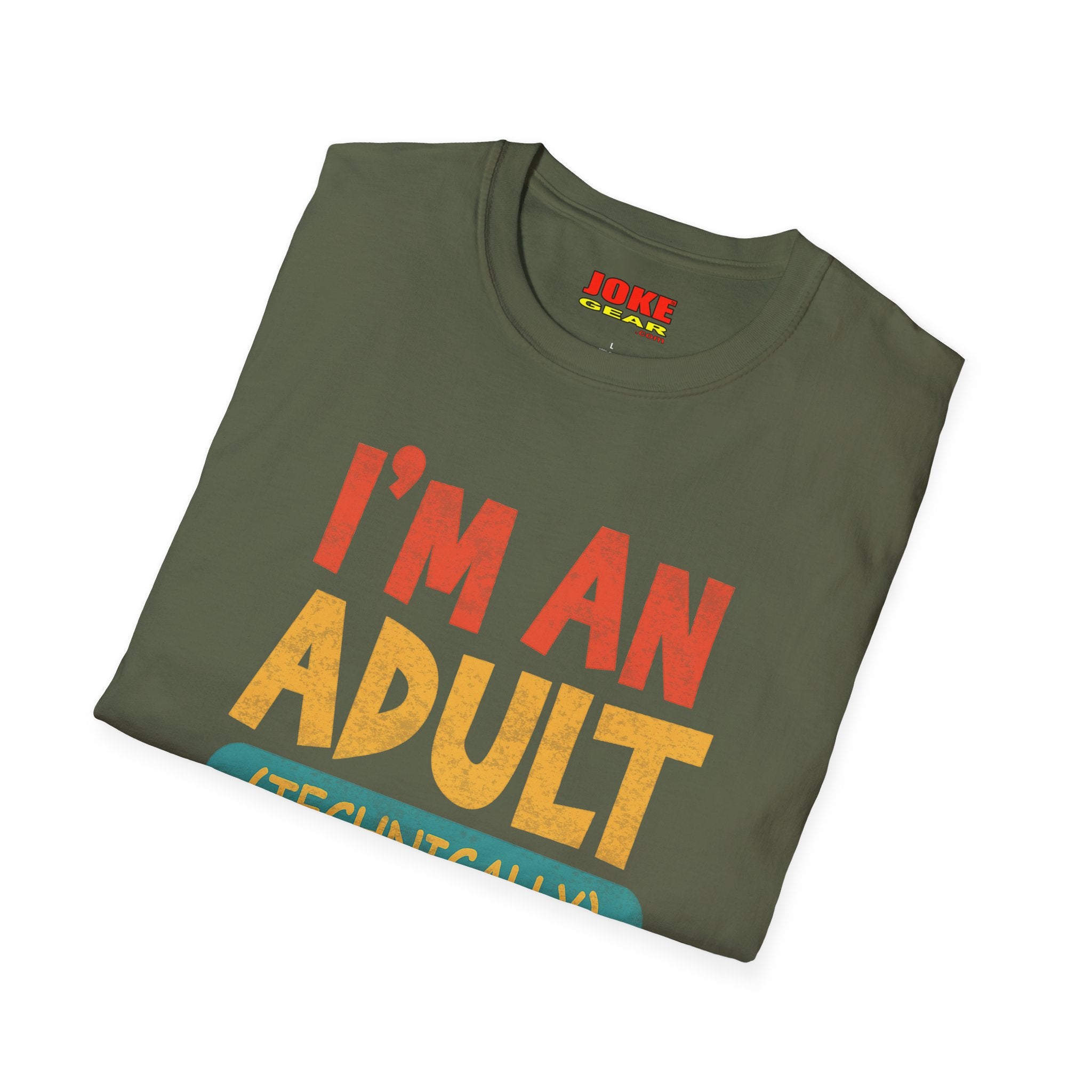 I’m An Adult (Technically) T-Shirt — Funny Retro Graphic Tee for New Adults & Graduation Gifts