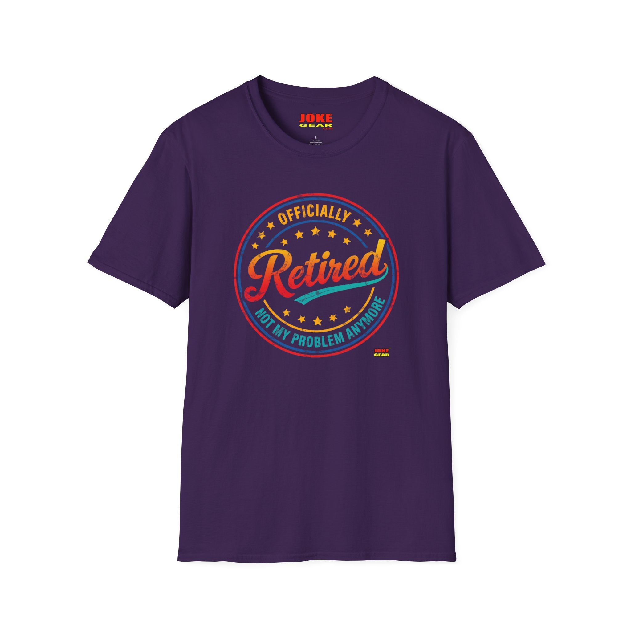 Retired Badge T-Shirt — "Officially Retired (Not My Problem Anymore)" Retirement Tee