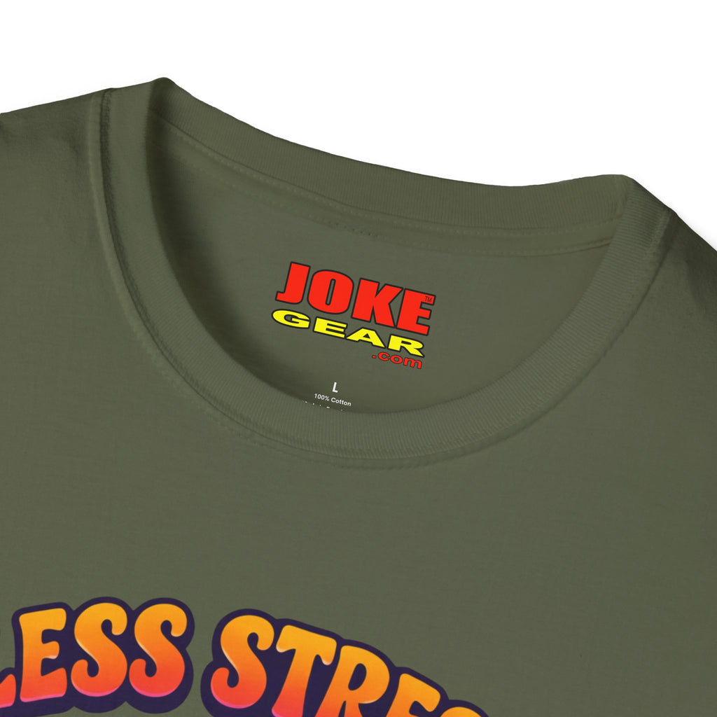 Less Stress More Groovy T-Shirt — Retro Peace Sign Hippie Tee