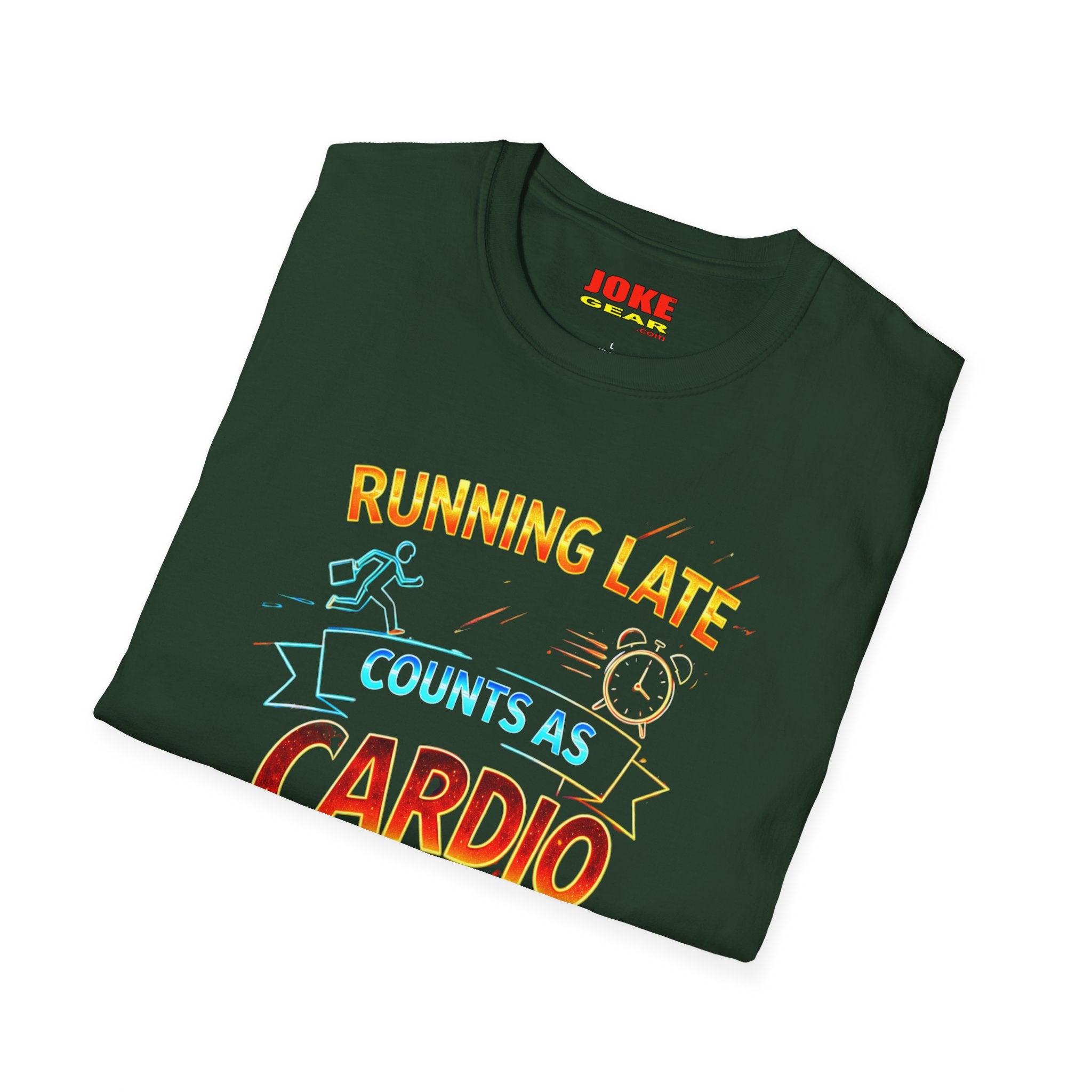 Running Late Counts As Cardio T-Shirt — Funny Fitness Graphic Tee