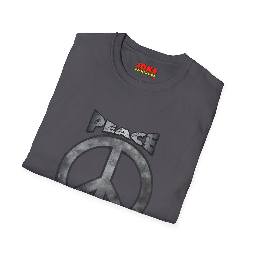 Peace NOT War T-Shirt — Distressed Camo Peace Sign Graphic Tee