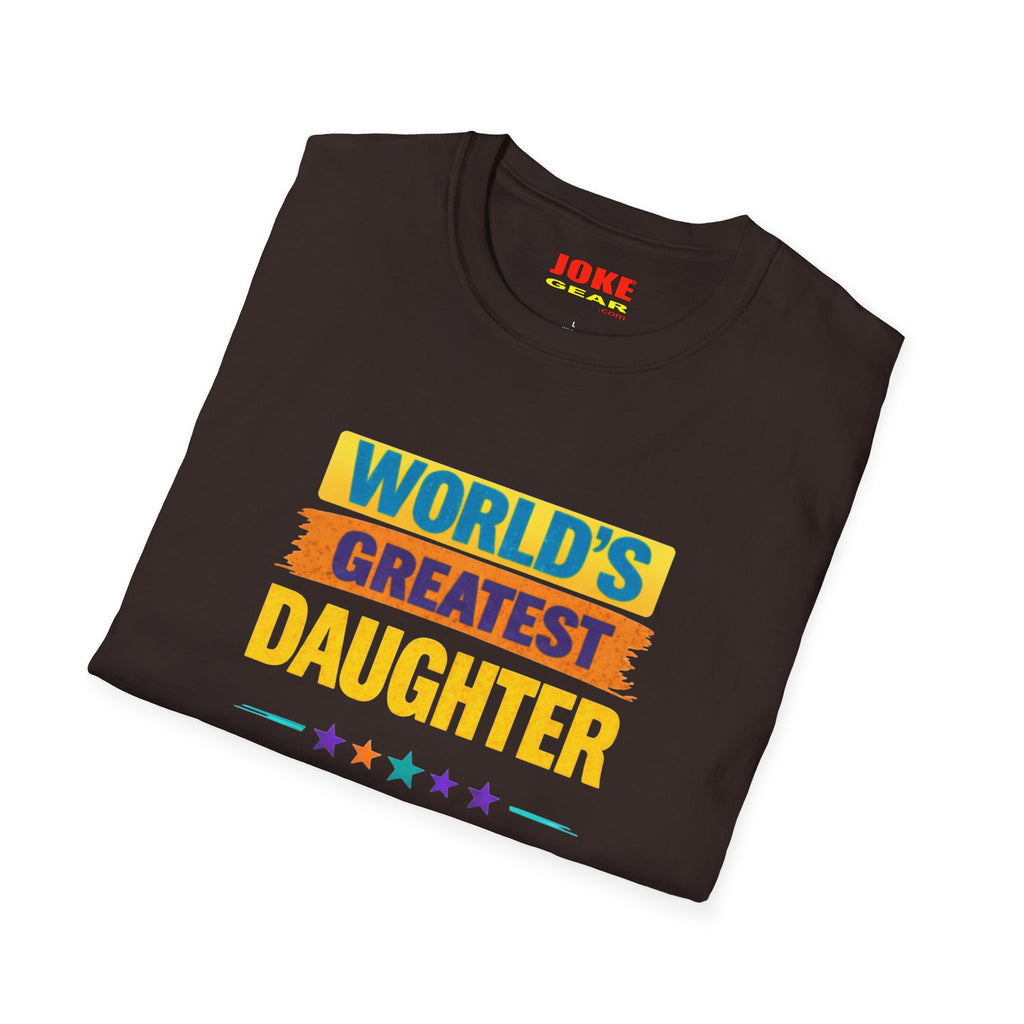 "World's Greatest Daughter" Colorful Retro Pride Tee (Background Checks Pending)