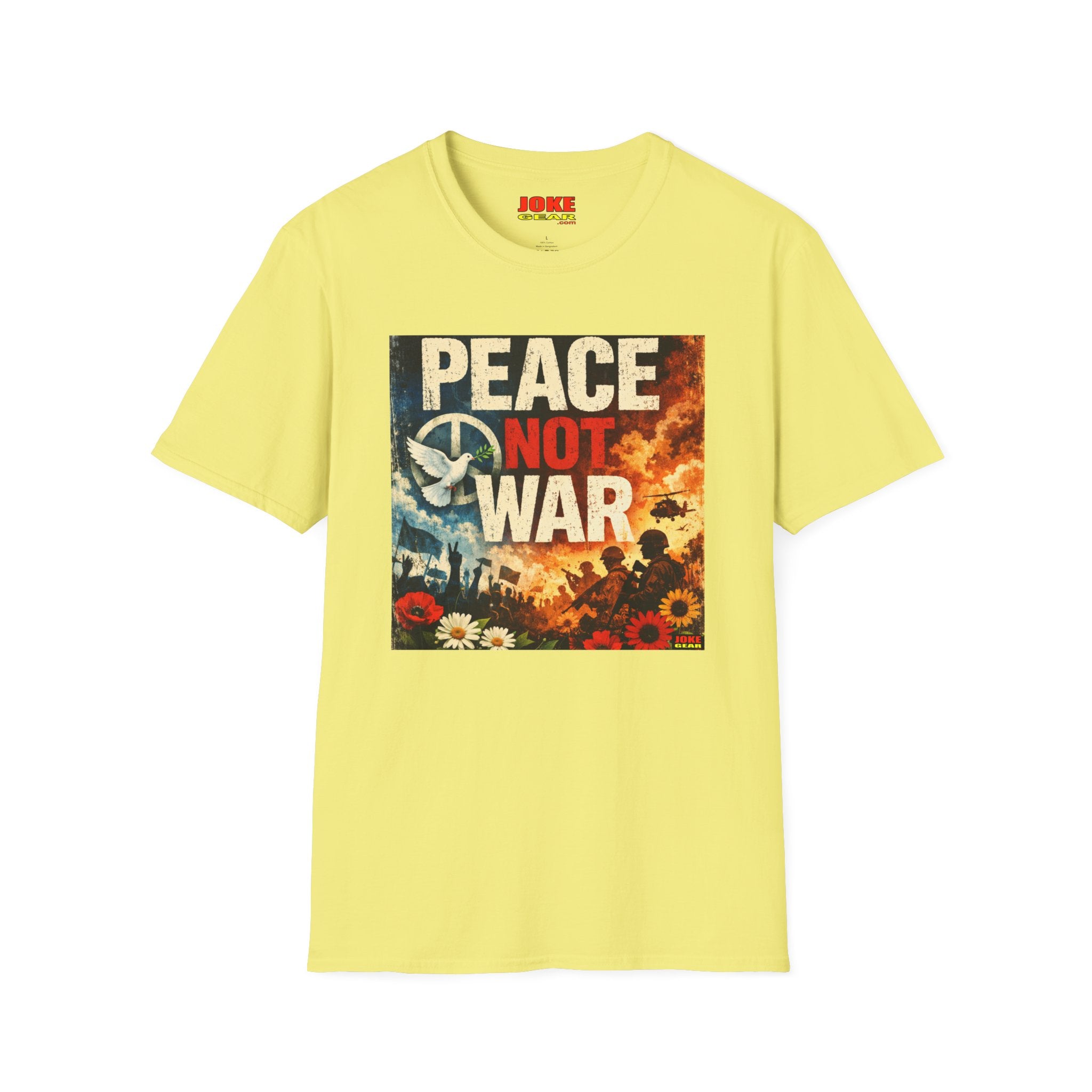 Peace Not War T-Shirt — Vintage Peace Sign Floral Graphic Tee